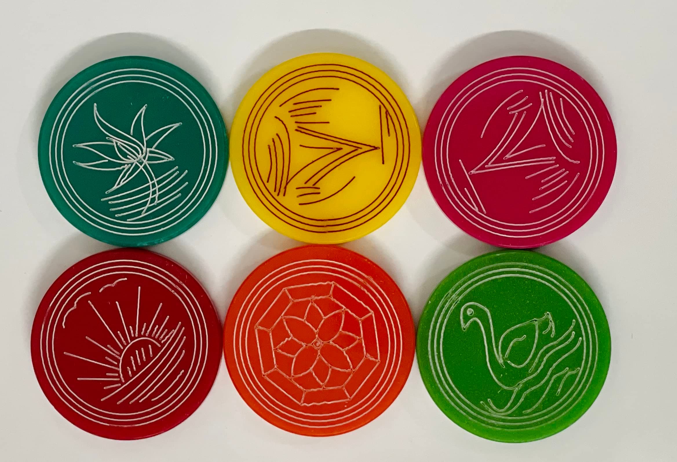 Sona Acrylic 5mm Carrom Striker for Smooth Carrom Board Games & Tournaments (Pack of 6)