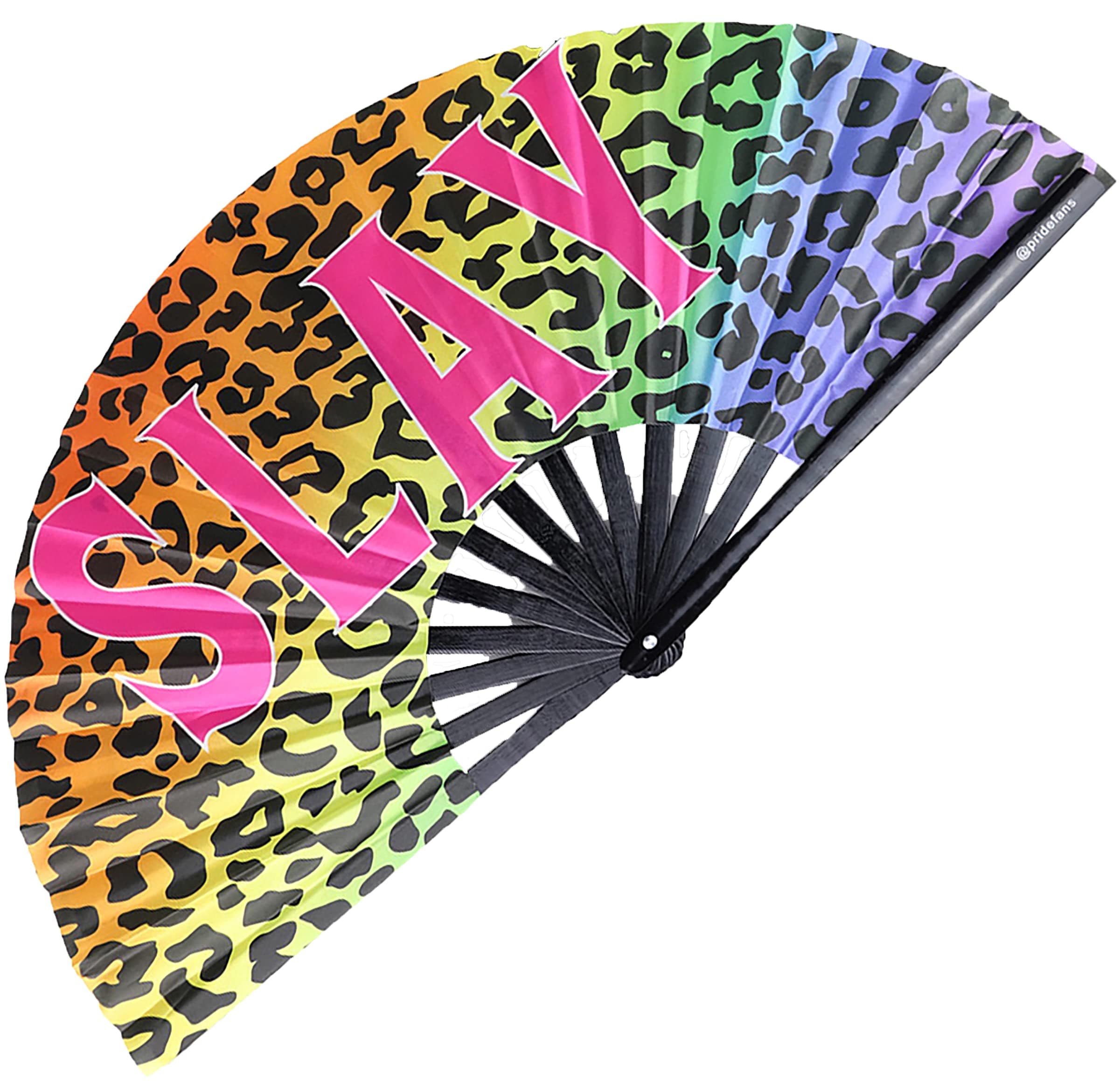 Slay Rave Fan Large Hand Fan Loud Clack Drag Queen Clap Folding Fan EDM Dance Festival