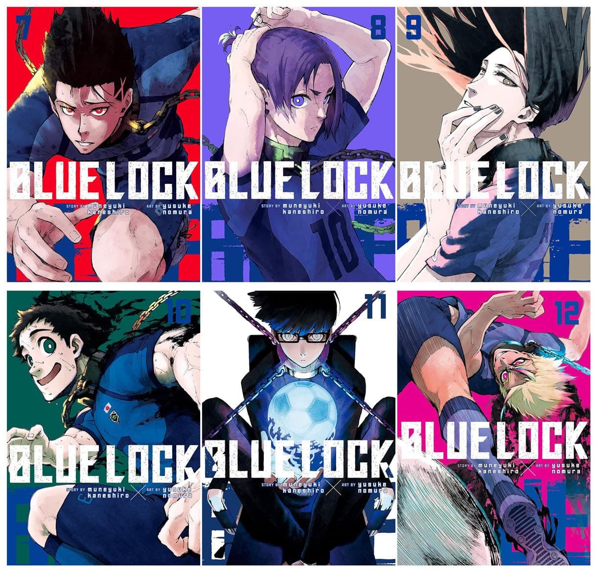 Blue Lock Manga Series 6 Books Set (Vol. 7 - Vol. 12)