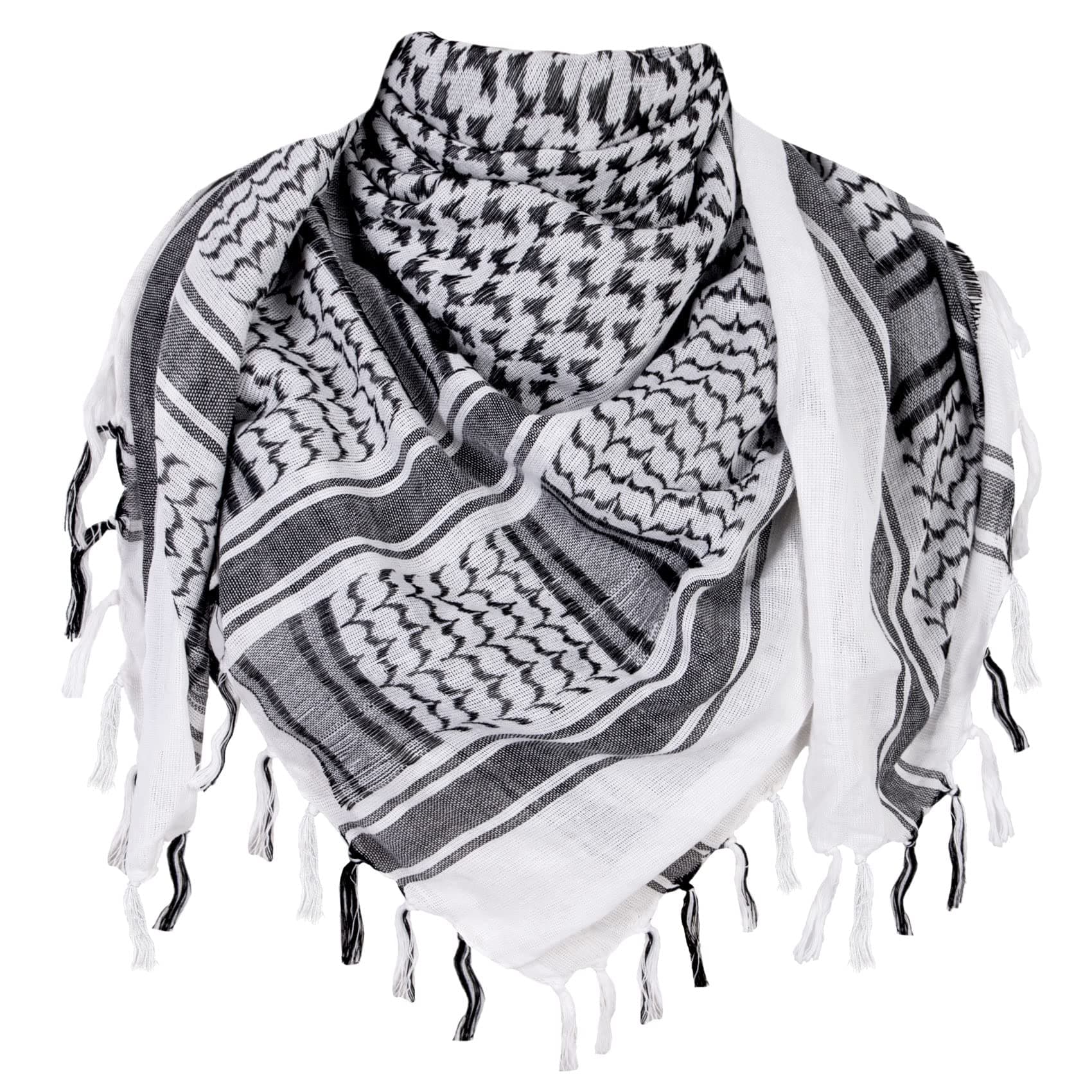 Shemagh Scarf Men/Women 100% Cotton Military Mens keffiyeh Scarf Tactical Desert Arab Scarf for Men,Yasser Arafat kufiya scarf Many Colours