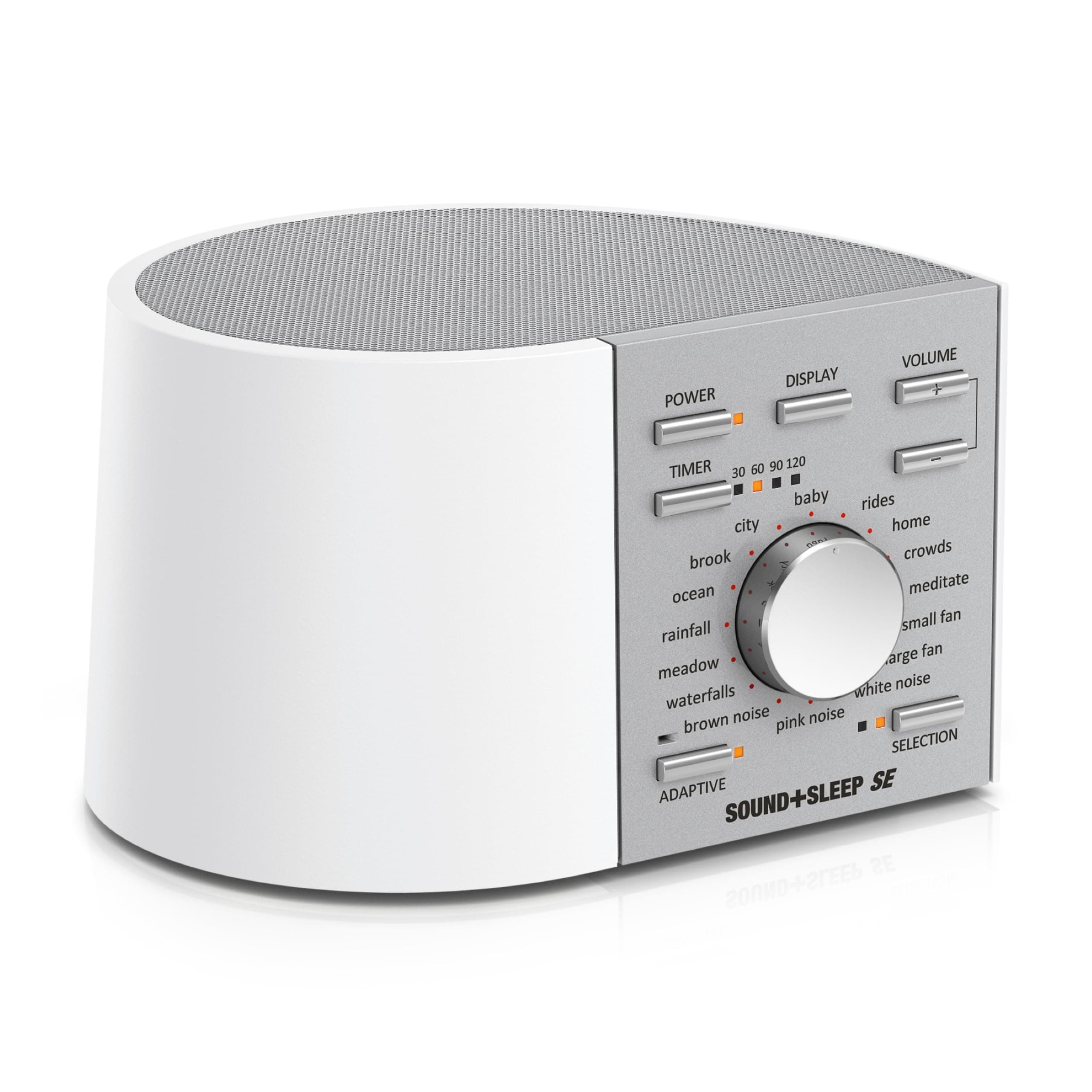 Adaptive Sound Technologies Sound + Sleep SE Noise Machine - White Noise Machine - Non-Looping Environmental/Nature Sounds for Sleep & Relaxation - with Timer & Headphone Jack - White/Silver