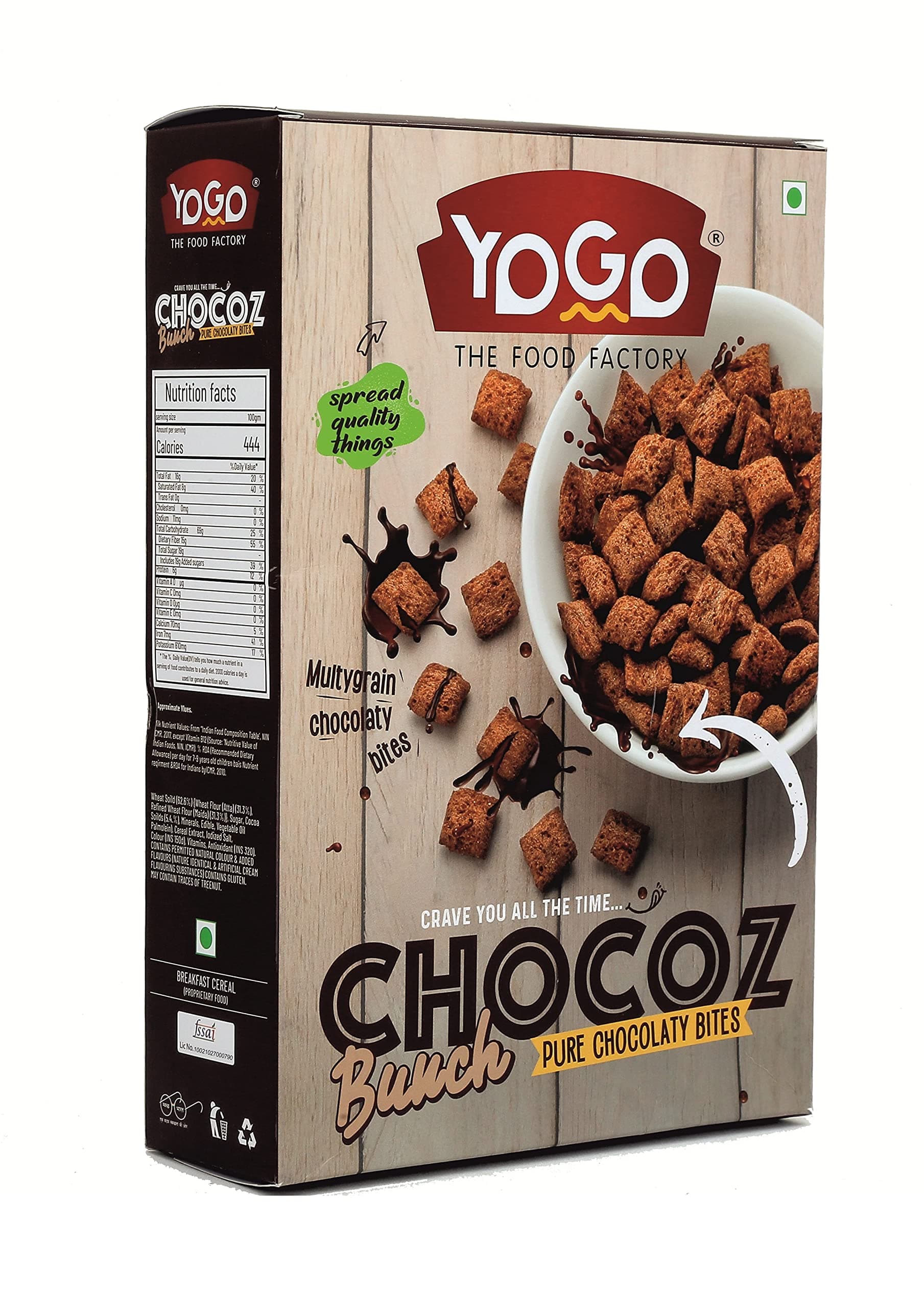 YOGO Wheat CHOCOZ Bunch/ Instant Breakfast Cereals Chocoz milky Flakes/Ready to Eat(Pack of 1)(250gm)