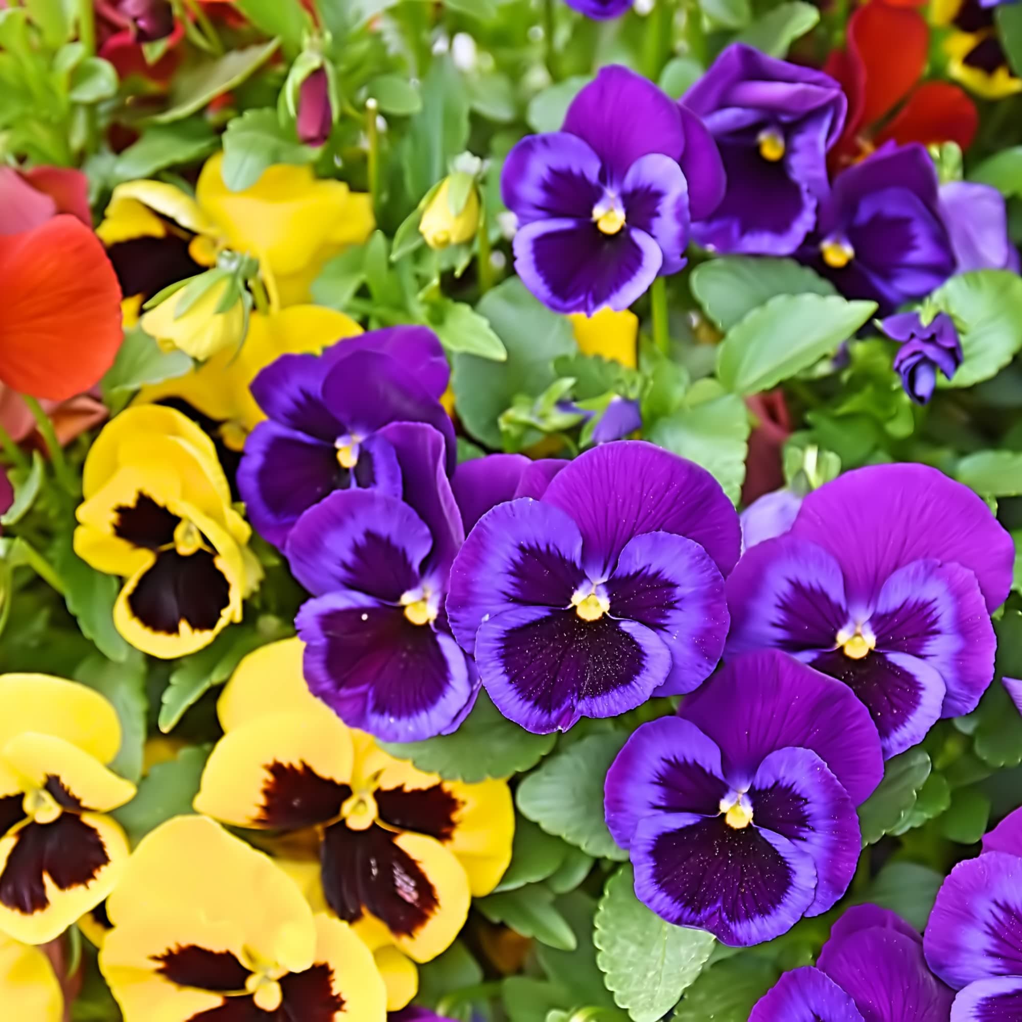 Pansy Plants, 'Delta Mix', 20 x Full Plant Pack, Bedding Plants, Garden Flowers, Pansies, Flowering, Garden Ready and Ready to Plant, Premium Quality Flowers