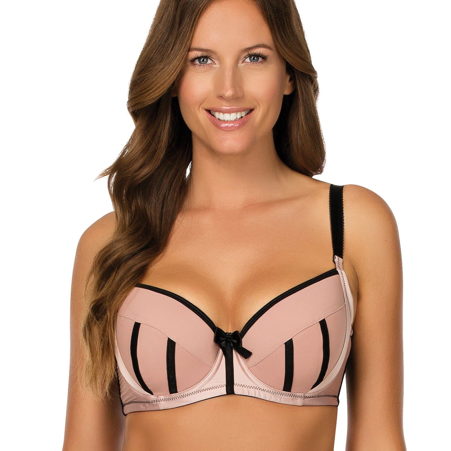PARFAIT Charlotte Padded Bra (6901) 36F/Dusty Rose/Black