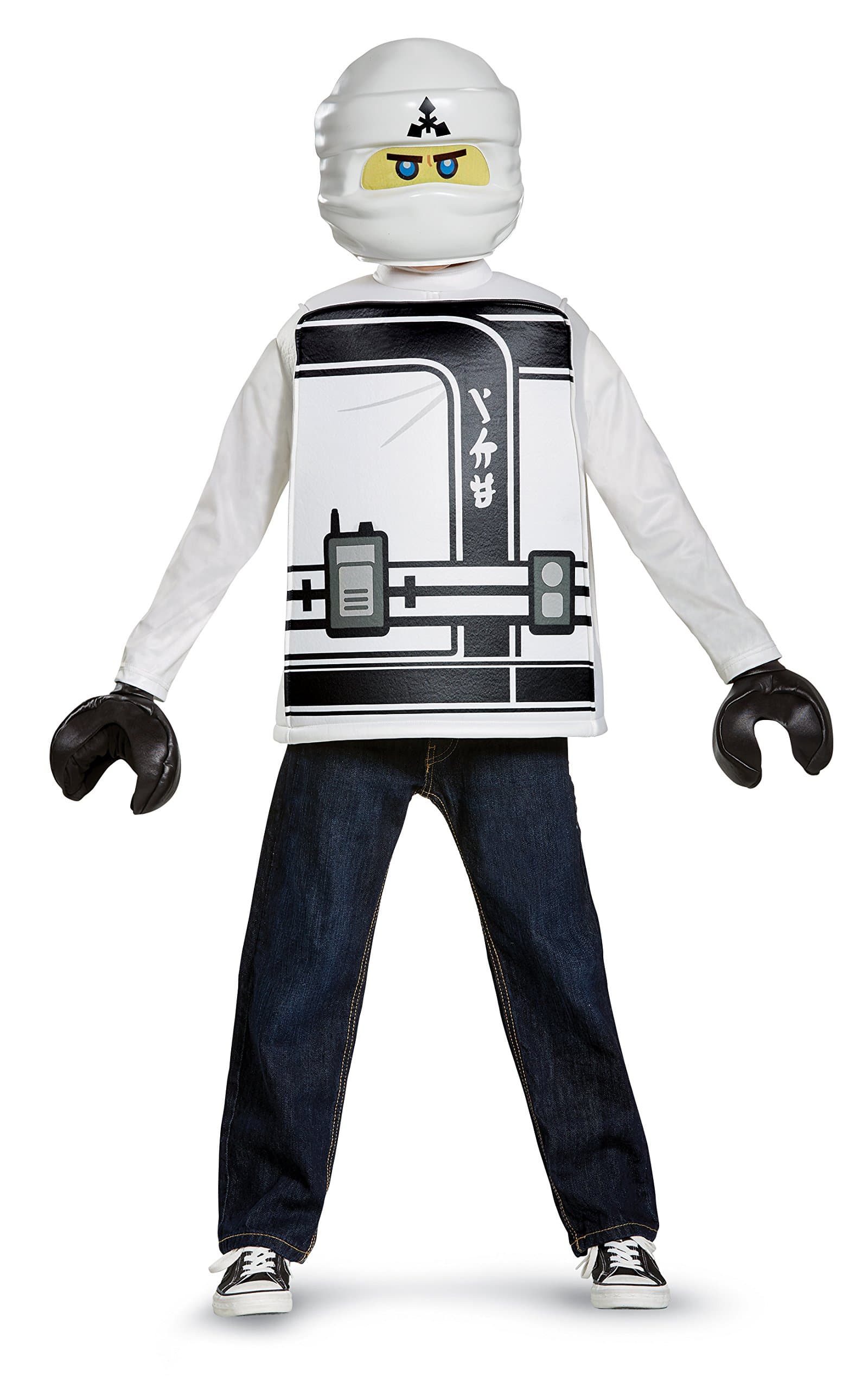 Disguise Zane Lego Ninjago Movie Classic Costume, White, Large (10-12)