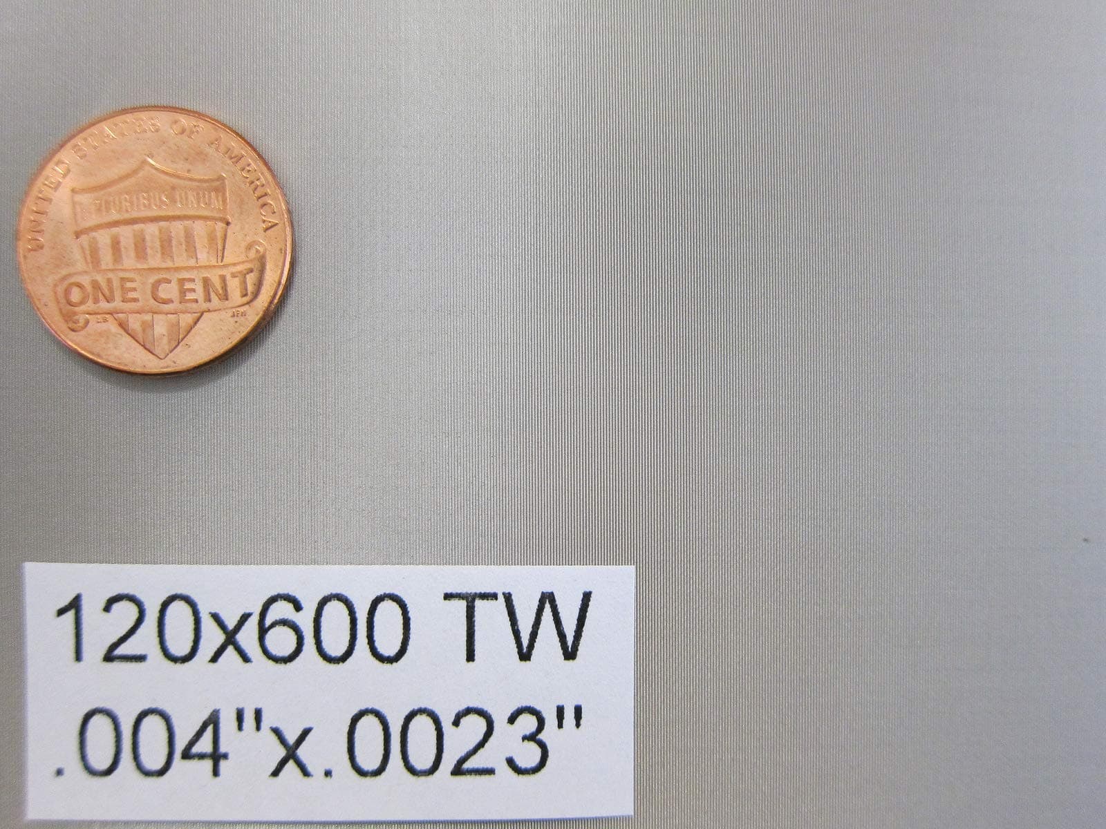 RG Wire MESH 120x600 Mesh Twilled .004"x.0023" Wire Dia. 48" Wide, 100' Long, Stainless Steel Type 316L Roll