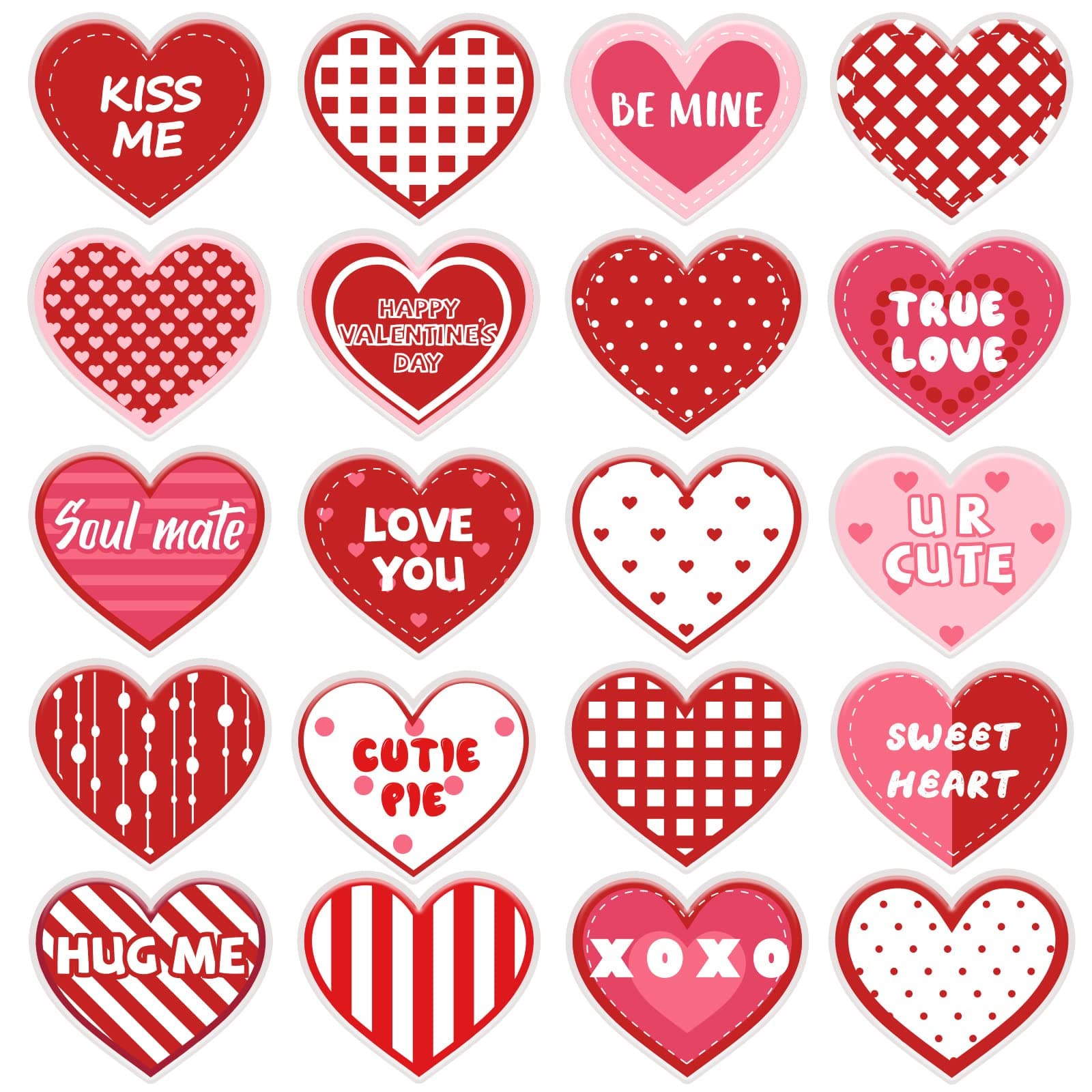 20PCS Valentine's Day Window Gel Clings Heart-Shaped Thick Gel Clings Window Decals Valentine's Day Party Anniversary Wedding Party Home Office Supplies Decoration Removable and Reusable