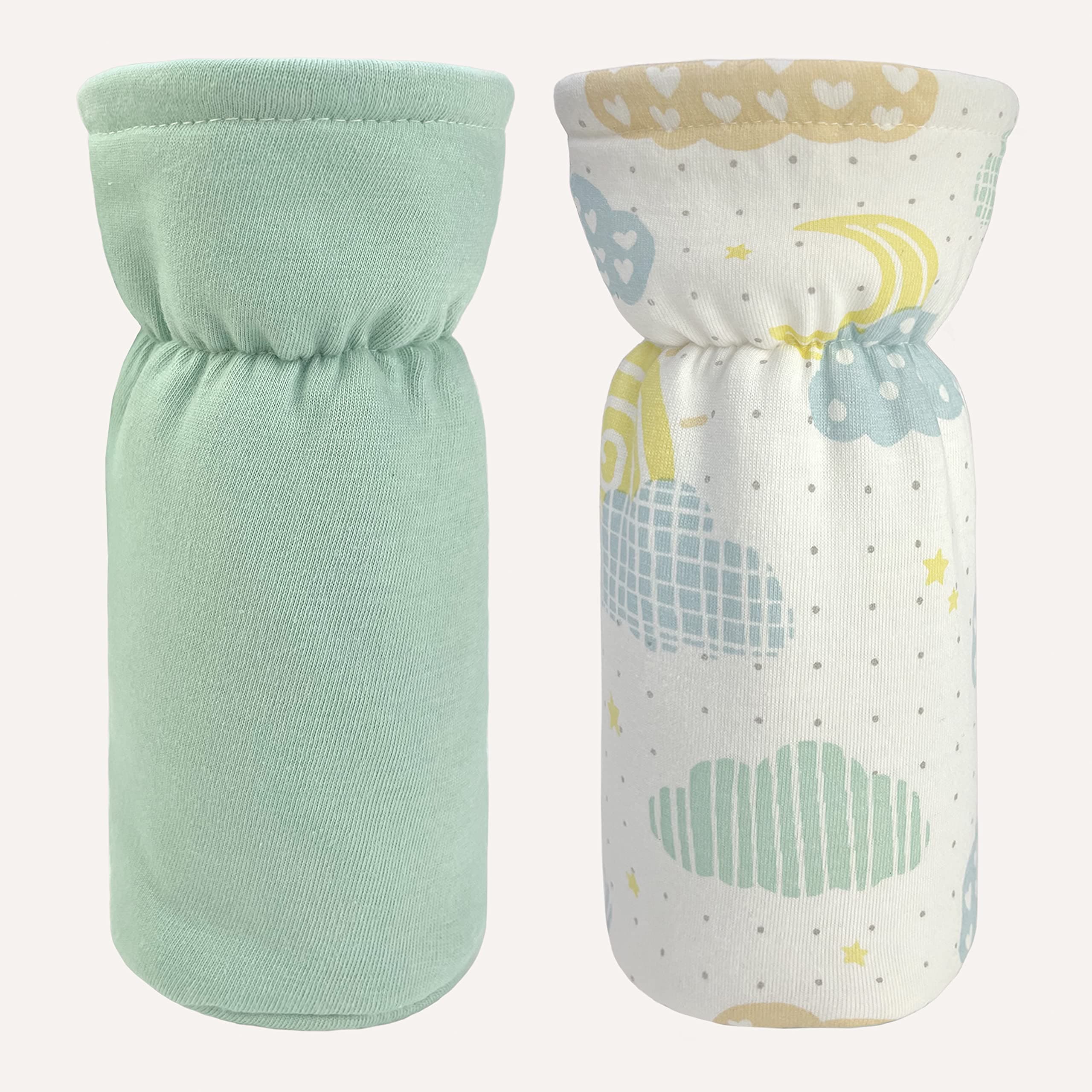 abracadabra Cotton Relaxed Fit Bottle Modern Cover (Set Of 2) - Lost In Clouds,multicolor
