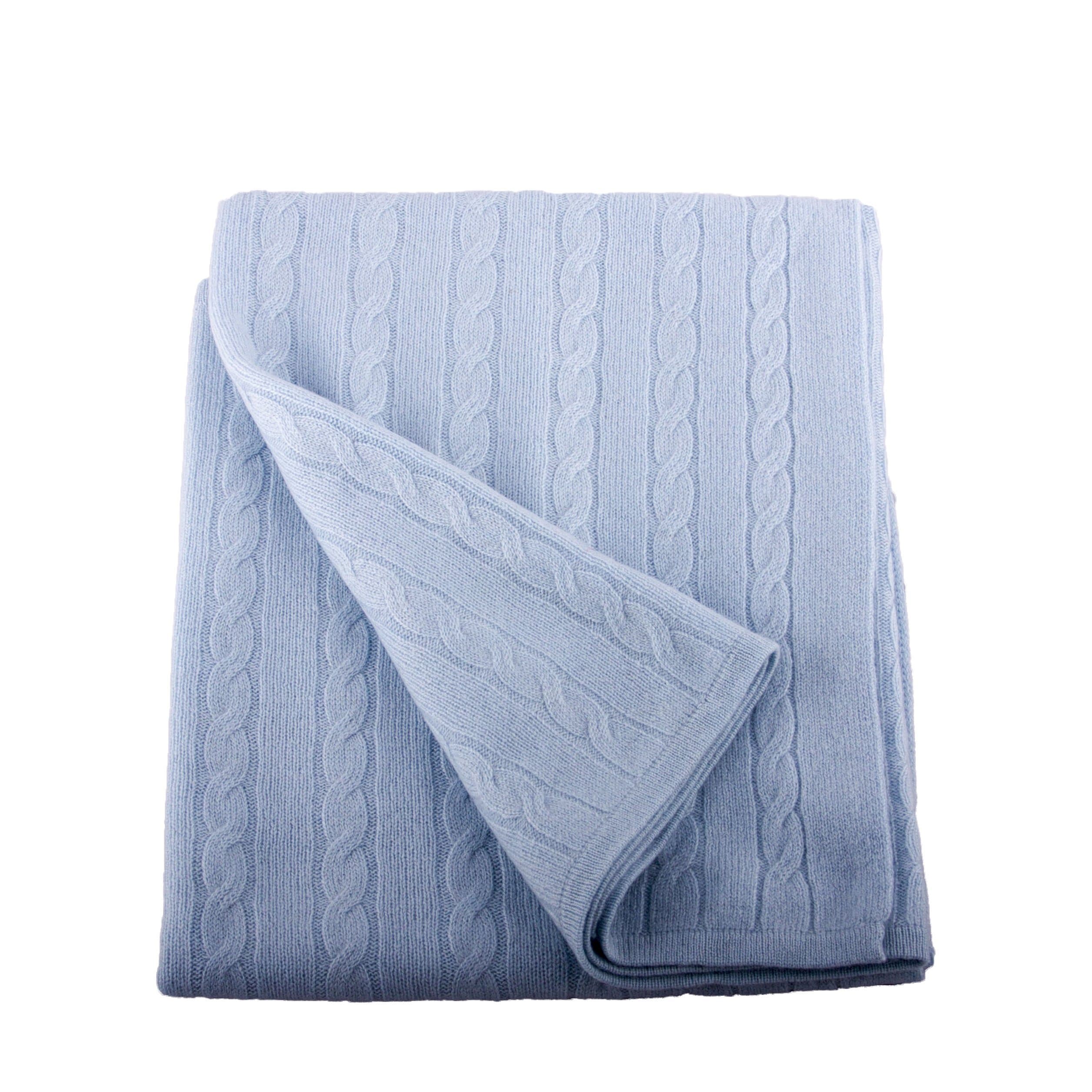 100% Cashmere Baby Blanket, Sky Blue