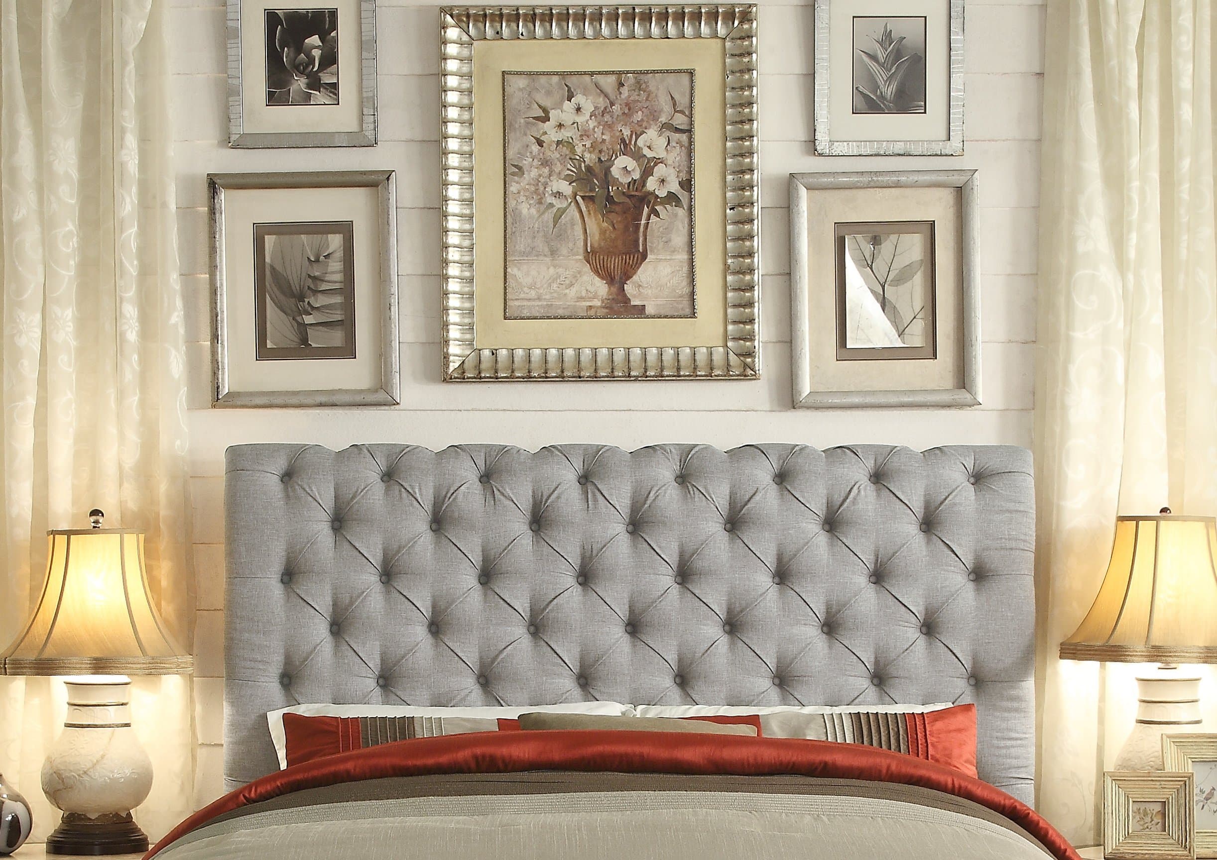Millbury Home Calia Gray Tufted Upholstery Headboard