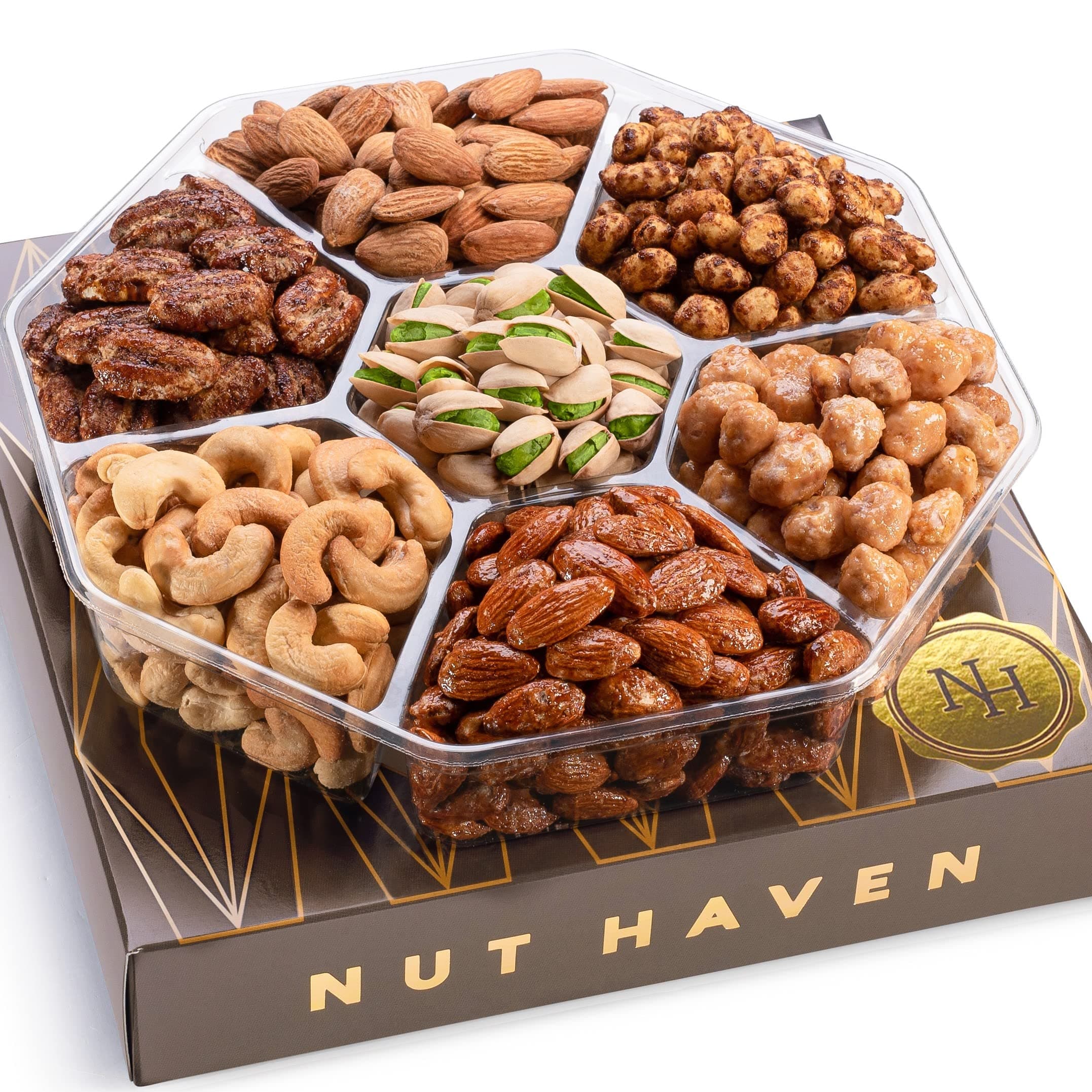 Holiday Christmas Nuts Gift Basket - Assortment Of Sweet & Roasted Salted Gourmet Nuts - Assorted Food Gift Box for Thanksgiving, Fathers Day, Mothers Day, Sympathy, Family, Men & Women