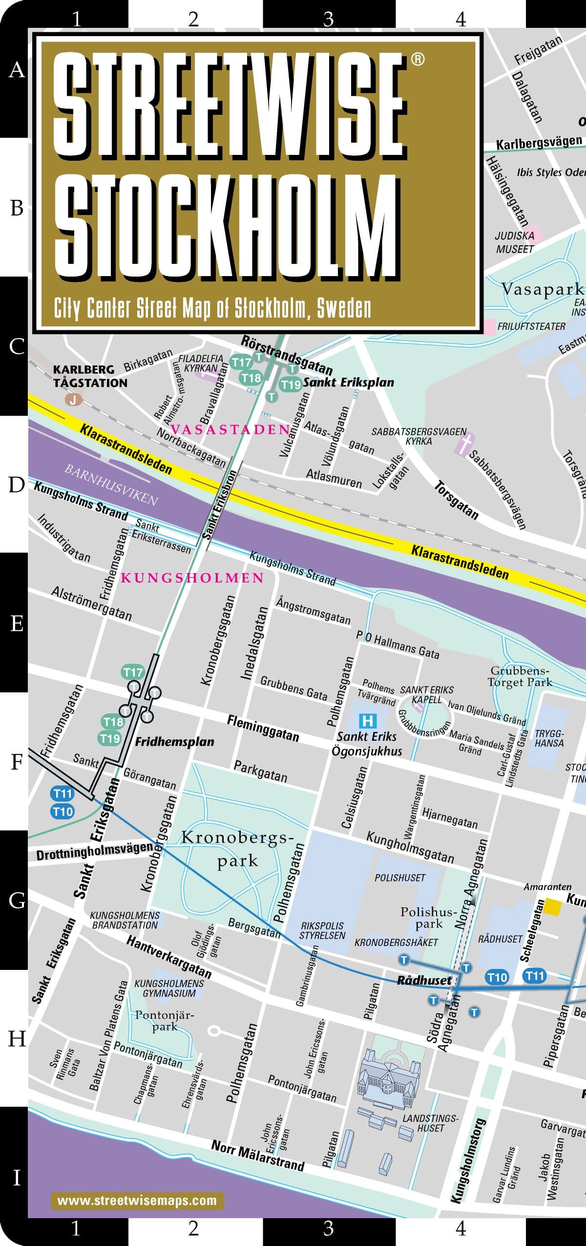 Streetwise Stockholm Map - City Center Street Map of Stockholm, Sweden
