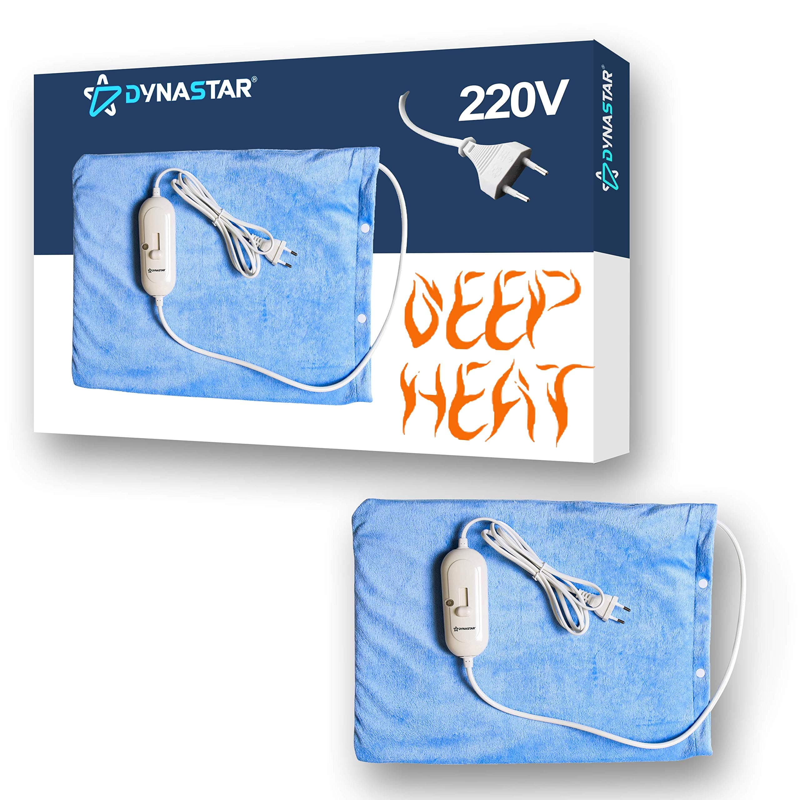 220 Volts Heating Pad 220v 240 Volt Heating pad with Moist/Dry, Fast Heating, Micro Fleece Soft Removable Washable Cover, (Will NOT Work in USA)