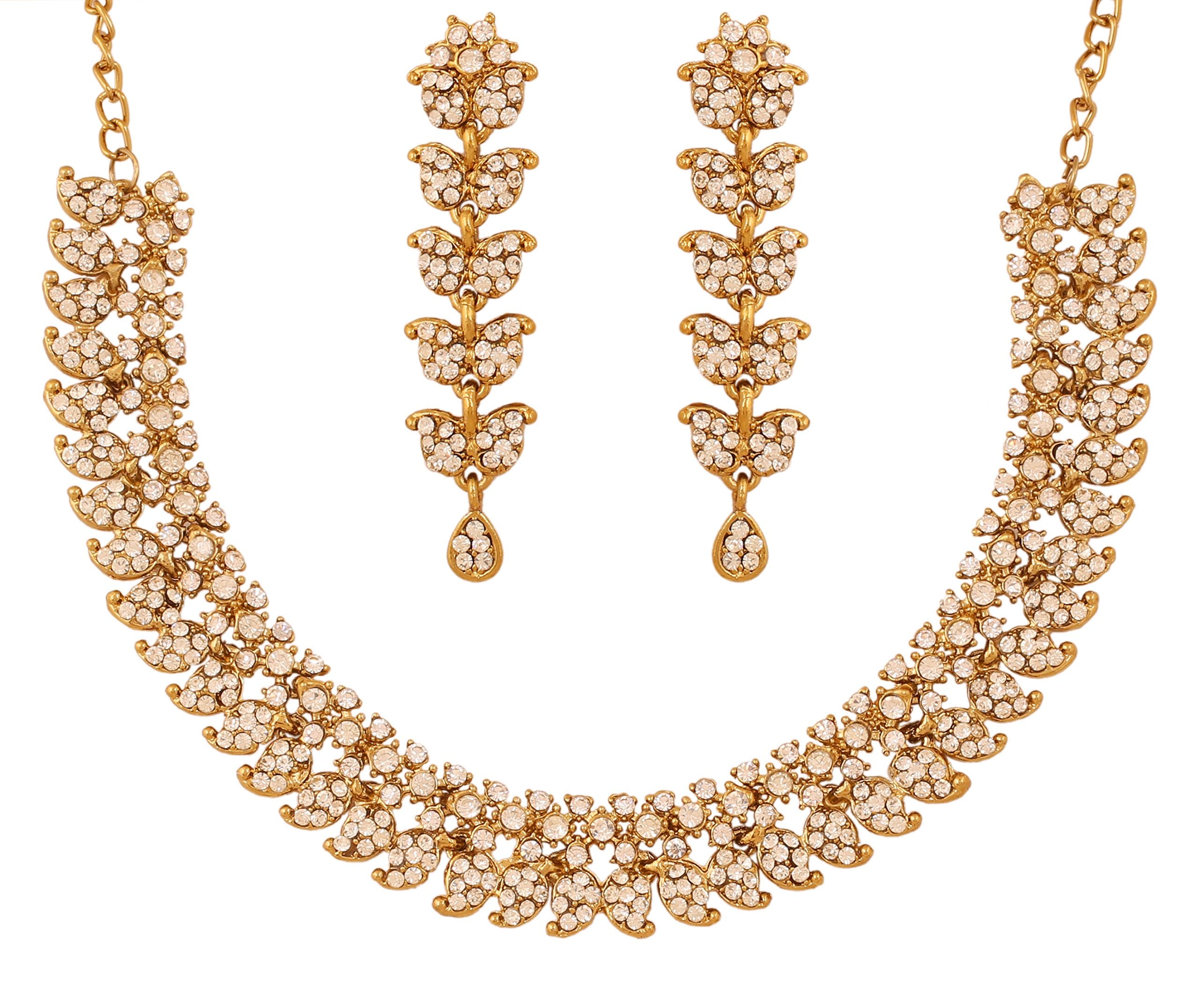 Indian wedding jewelry set gold traditional necklaces for women statement rhinestone sets hollywood glamour style crystal stone bridal costume golden necklace