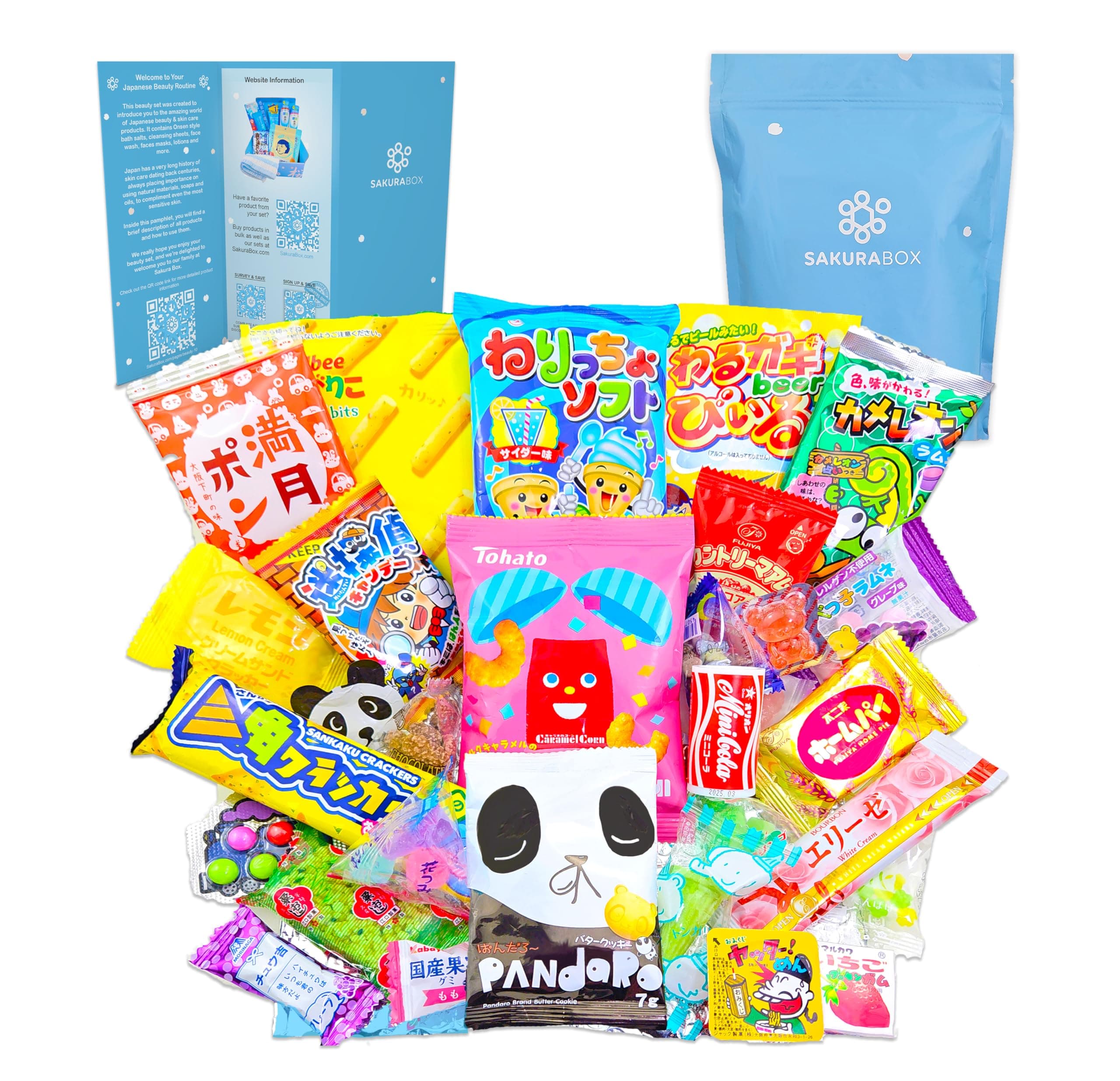 Japanese Snacks & Candy w/English Pamphlet 30 Dagashi Food Pieces Custom Bag