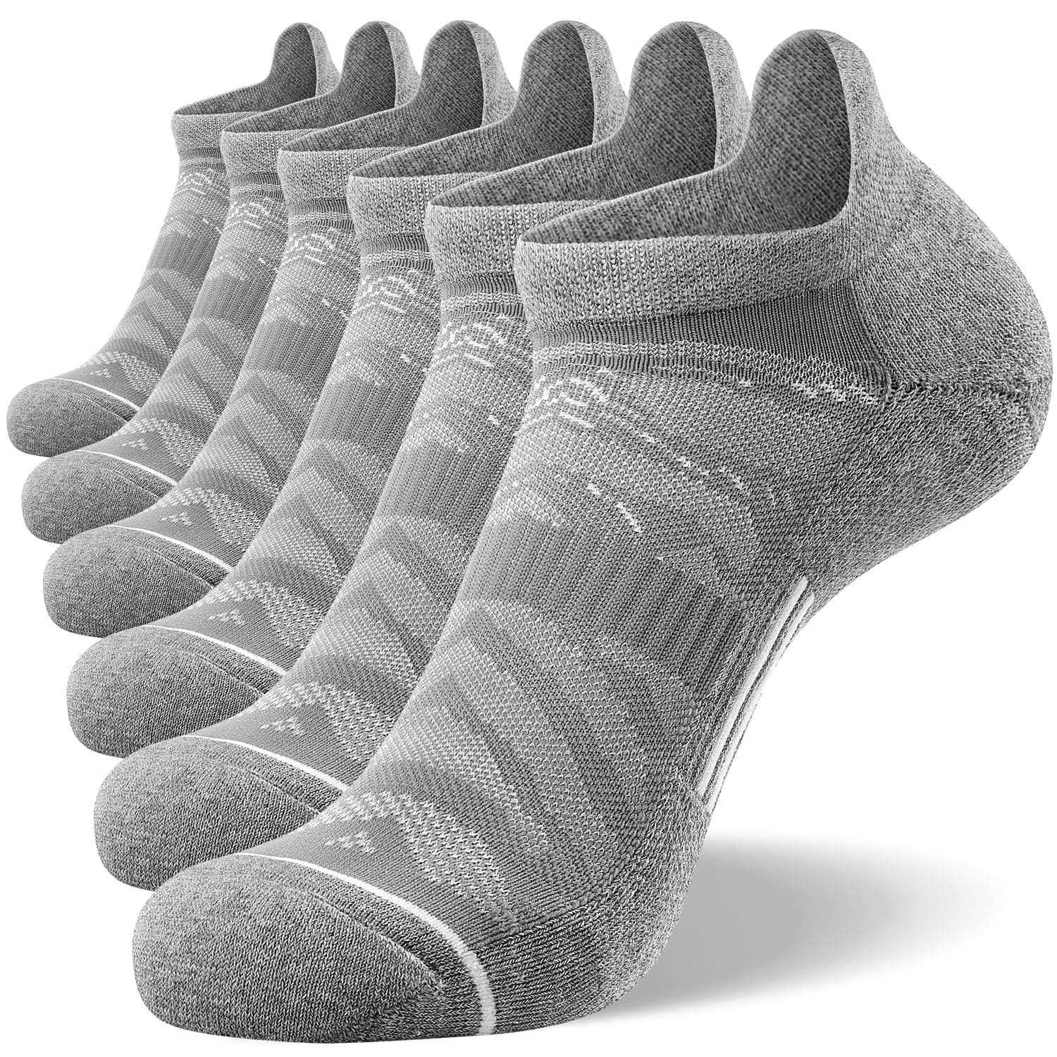 6 Pack Men's Ankle Running Socks Low Cut Cushioned Athletic Sports Socks 7-9/ 9-12/ 12-15