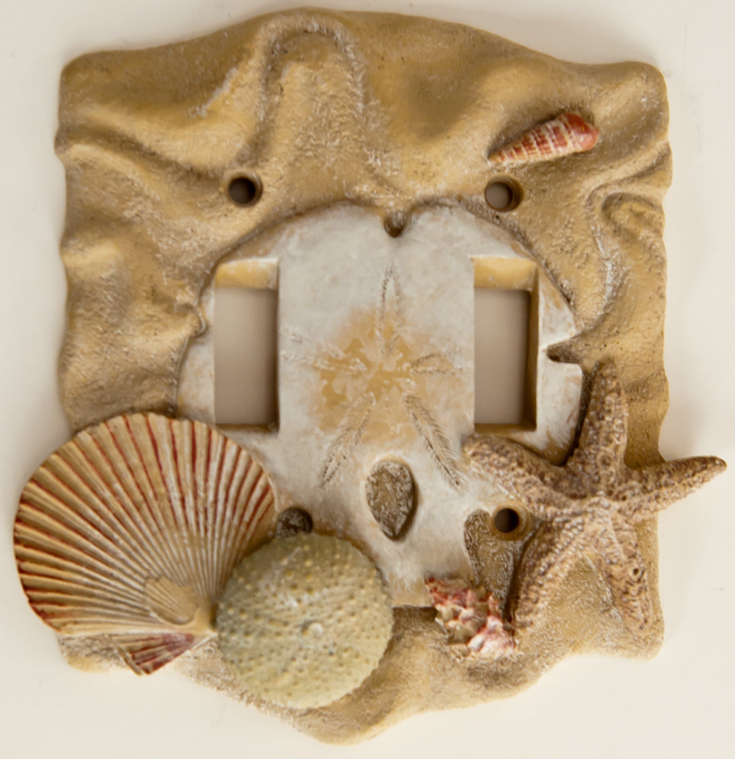 Seashell Nautical Double Switch Plate Cover
