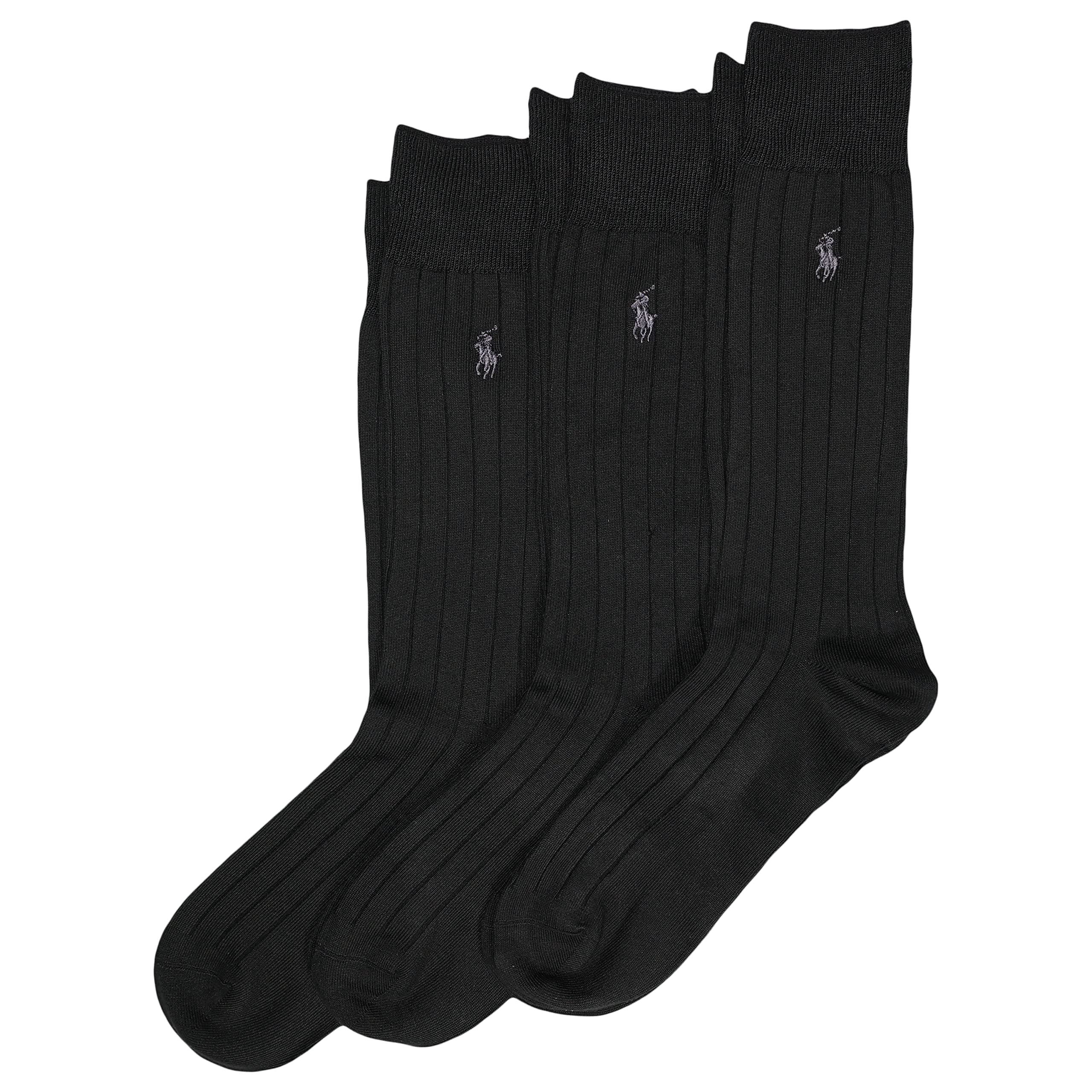 Men's Super Soft Ribbed Dress Crew Socks (3-Pack)