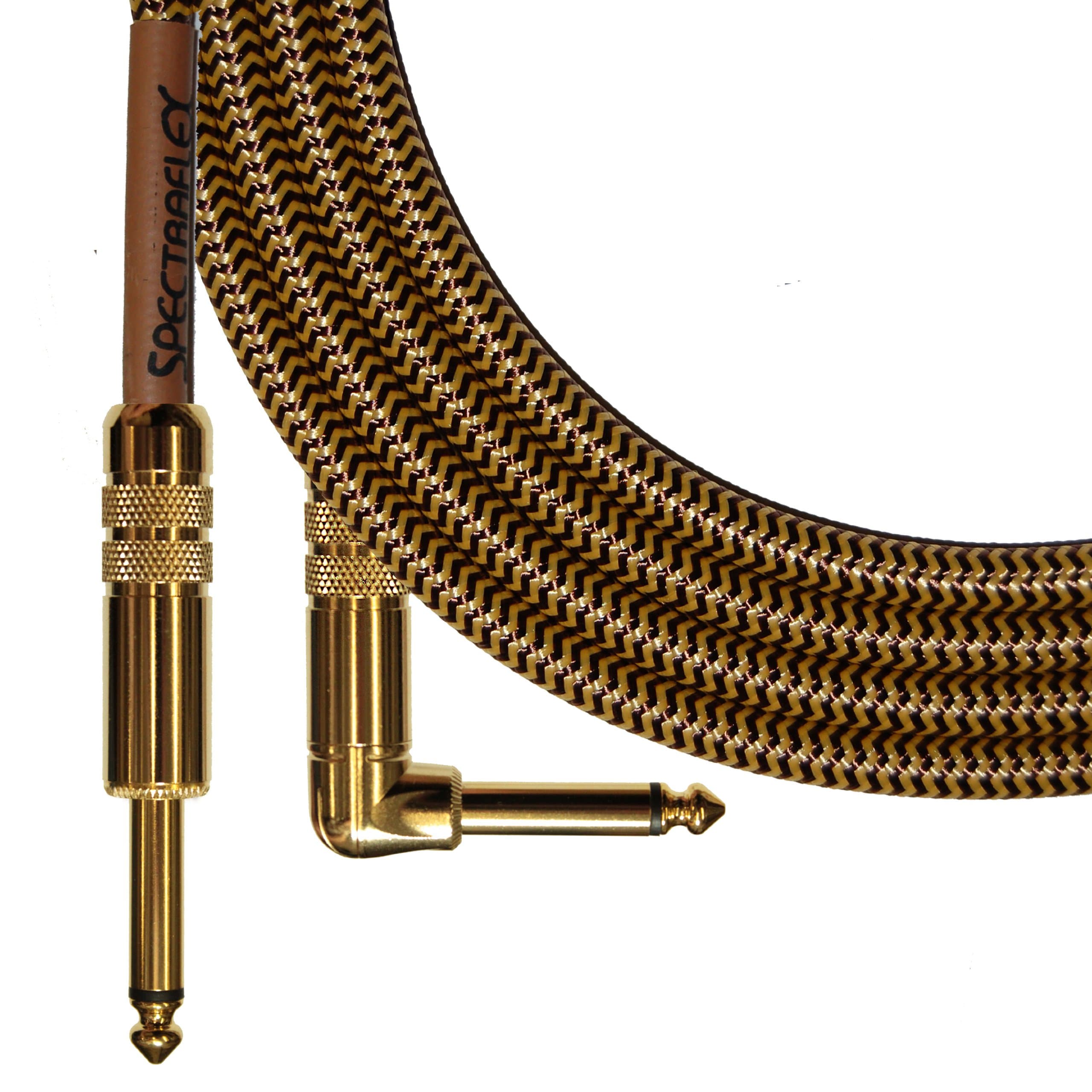 Spectraflex Vintage Series Right Angle Instrument Cable, 14 Foot, Tweed