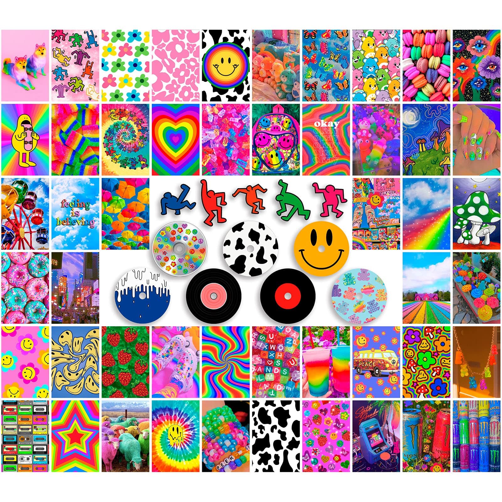 102 PCS Indie Room Decor for Bedroom Aesthetic, Wall Collage Kit Aesthetic Pictures, Posters for Room Aesthetic, Cute Photo Christmas Gifts for Teen Girls, Y2k Kidcore Hippie Trippy Grunge