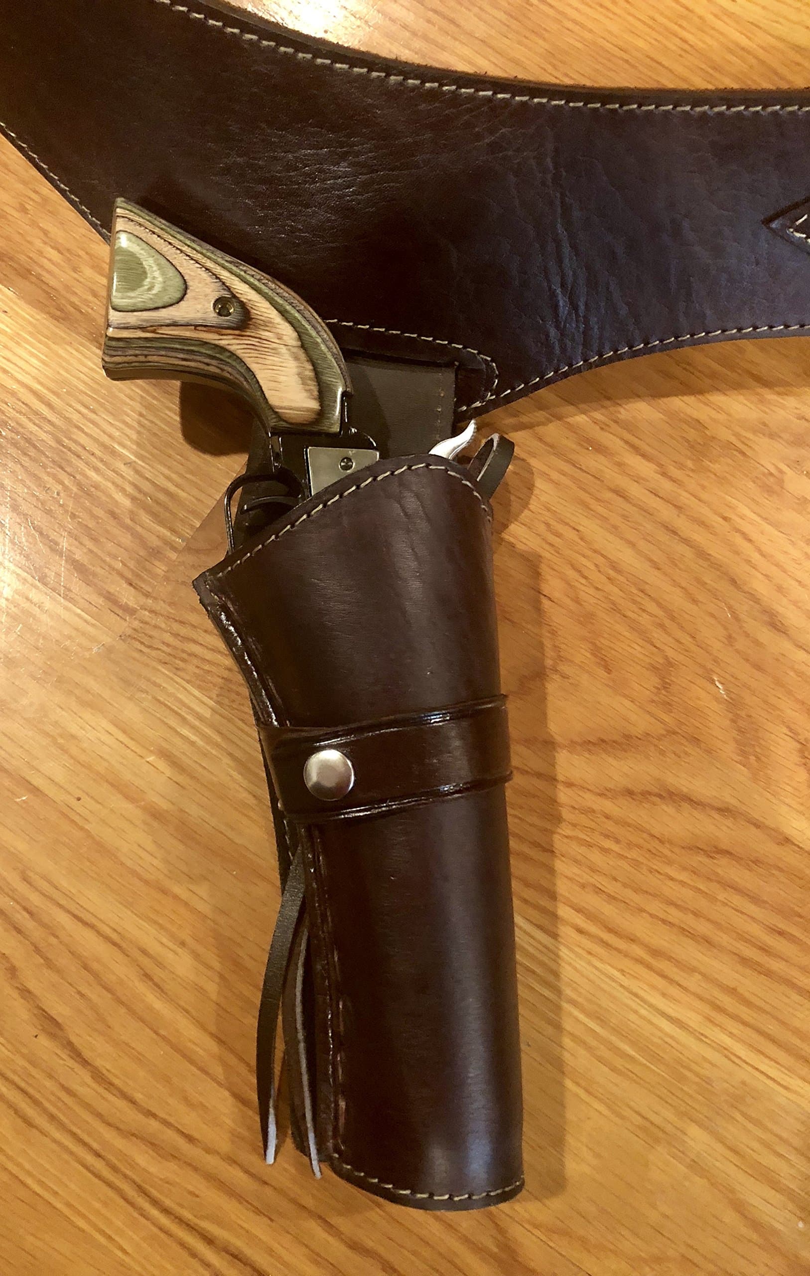 44/45 Caliber Plain Smooth Leather Cowboy Western Gun Holster and Belt