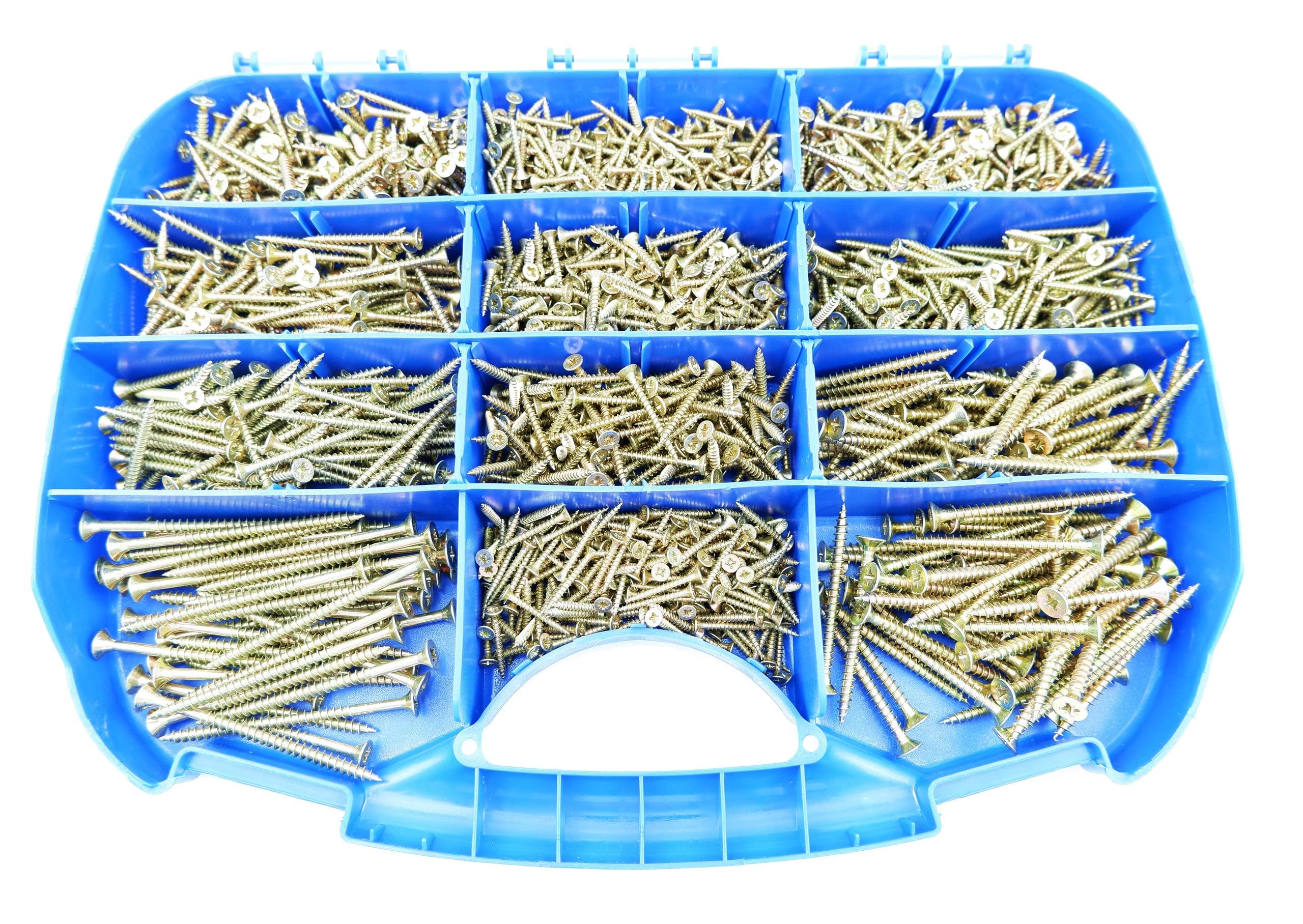 Assorted General Purpose WOODSCREWS - Trade Box of 1700 Wood Screws 20mm - 80mm