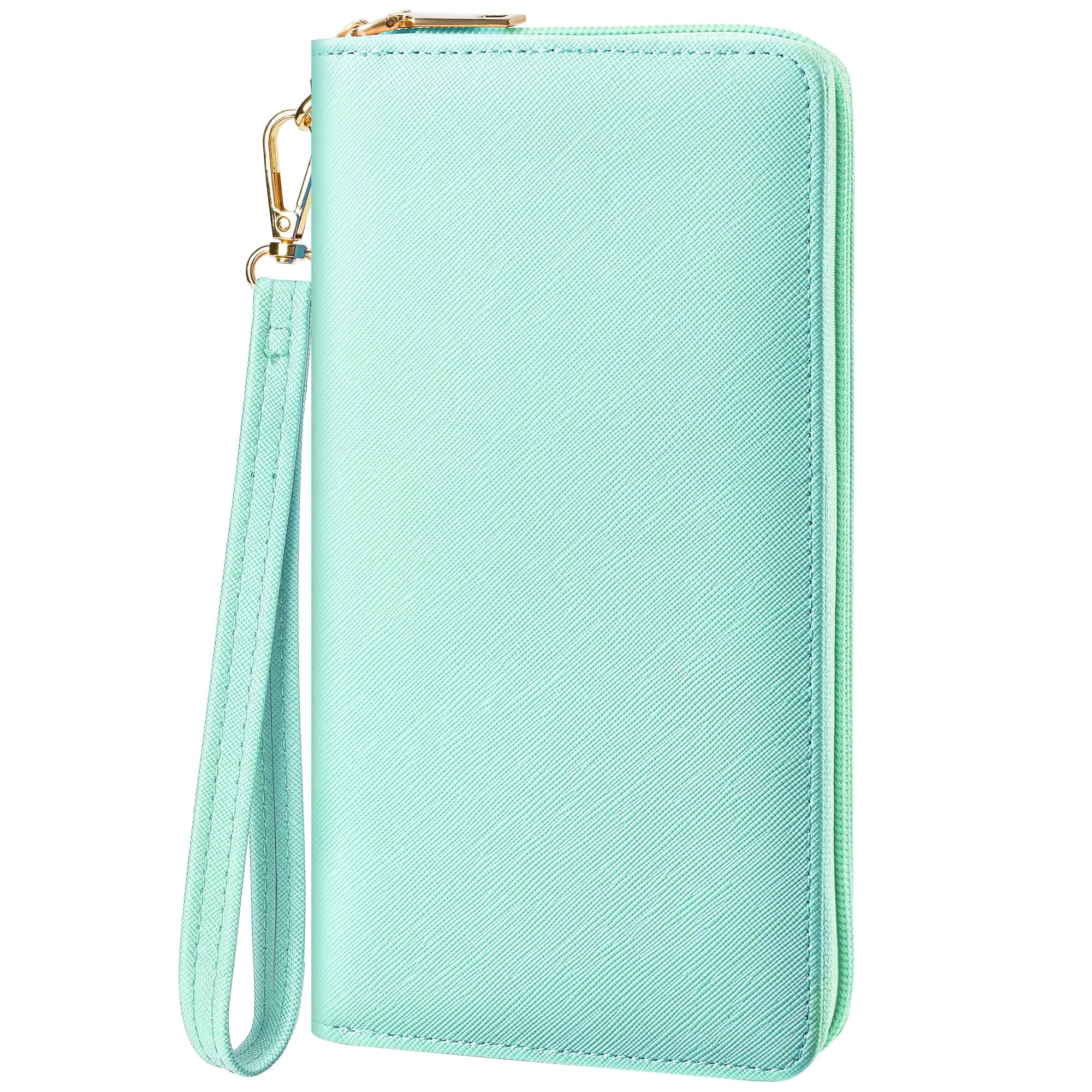 Chelmon Womens Wallet Leather RFID Blocking Purse Credit Card Clutch, CH Greenery Gold, one size, Minimalist