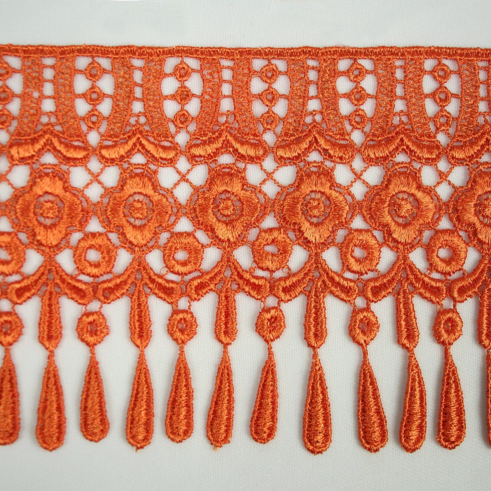 Altotux 4 12 Colors Teardrop Fringe Venice Floral Lace Trim Guipure by Yard (Orange) by Altotux