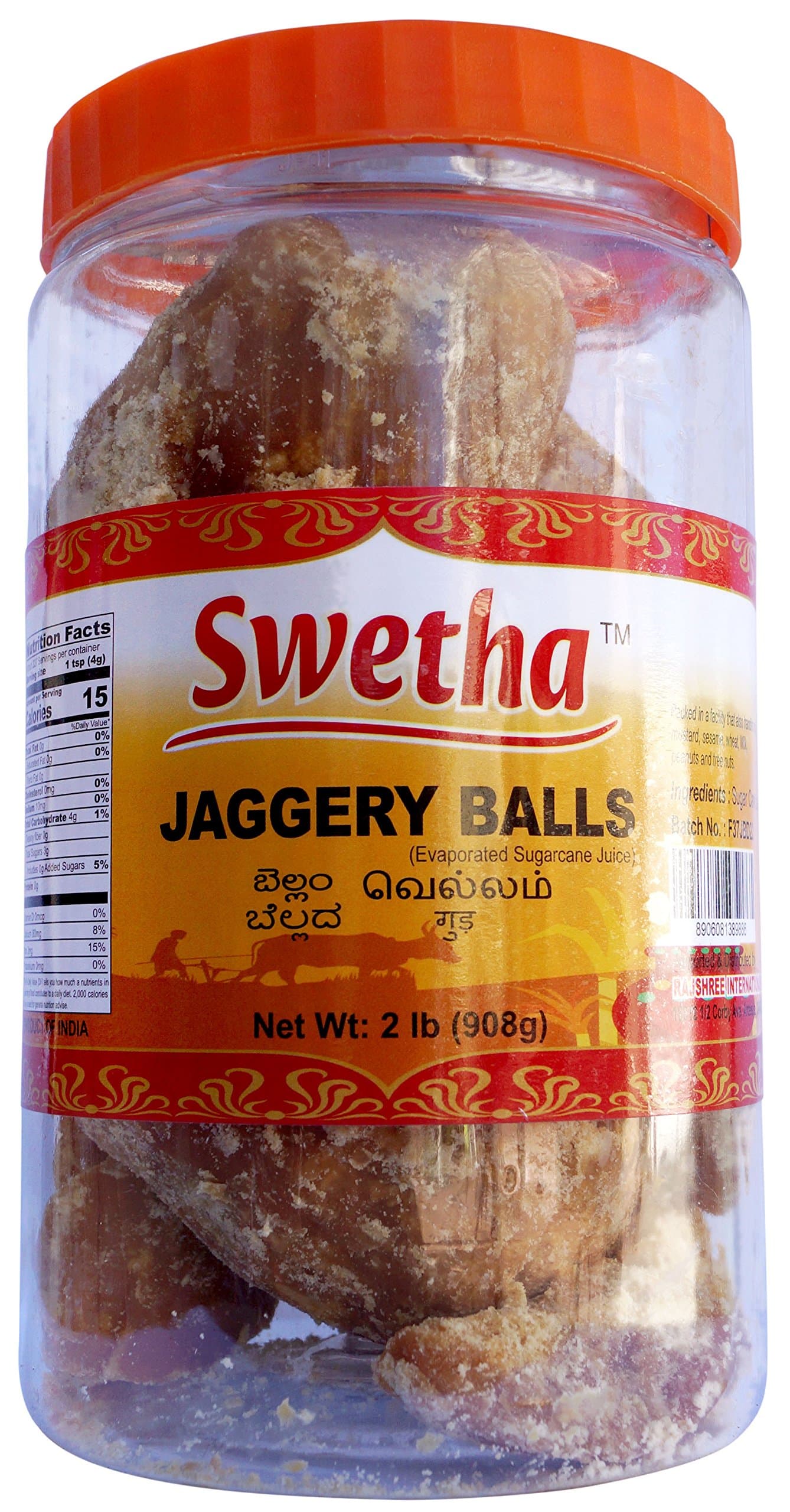 Swetha Jaggery Powder in Pet Jar 2 Pounds