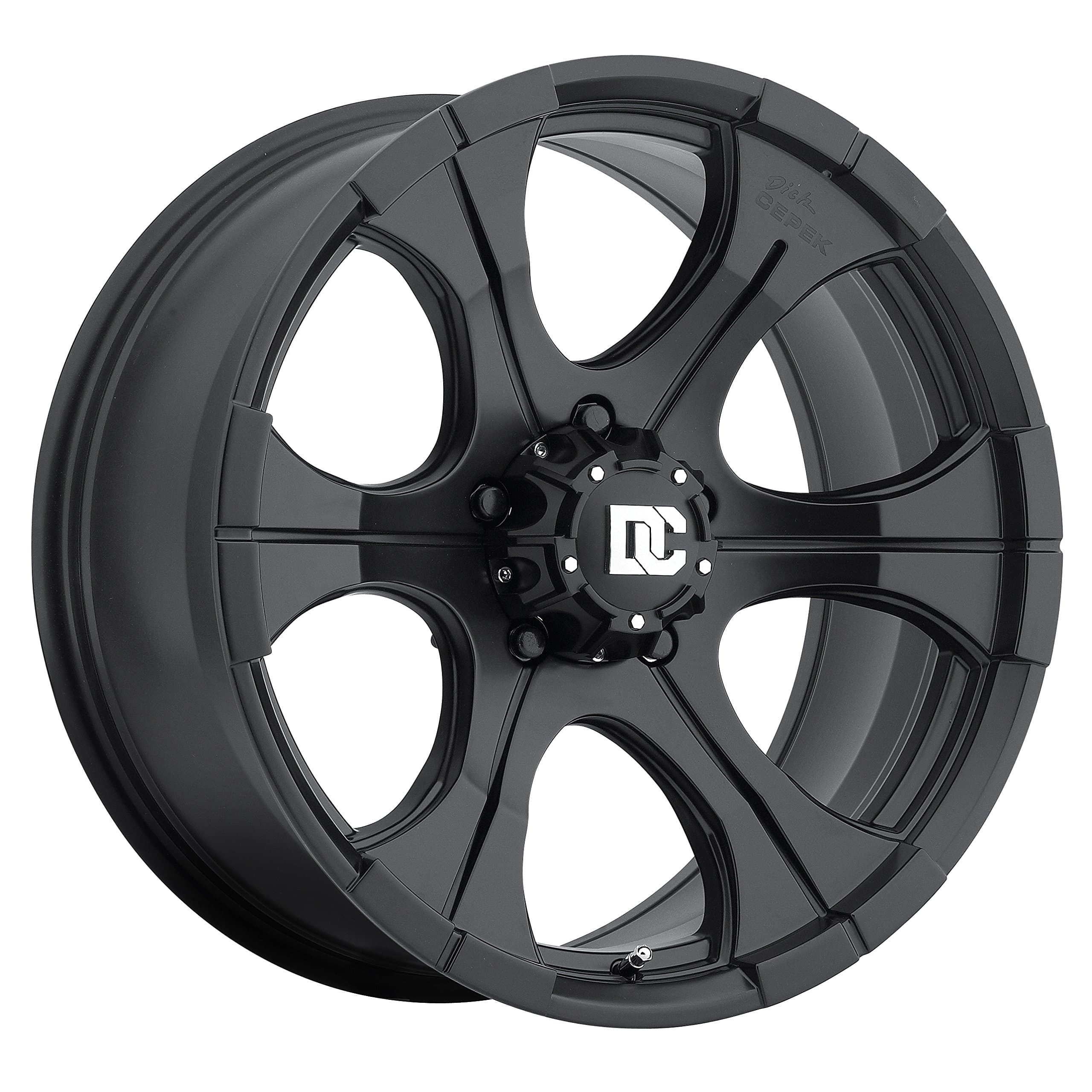 Dick Cepek DC Blackout Wheel with Matte Black Finish (16x8"/5x5") -12 millimeters offset