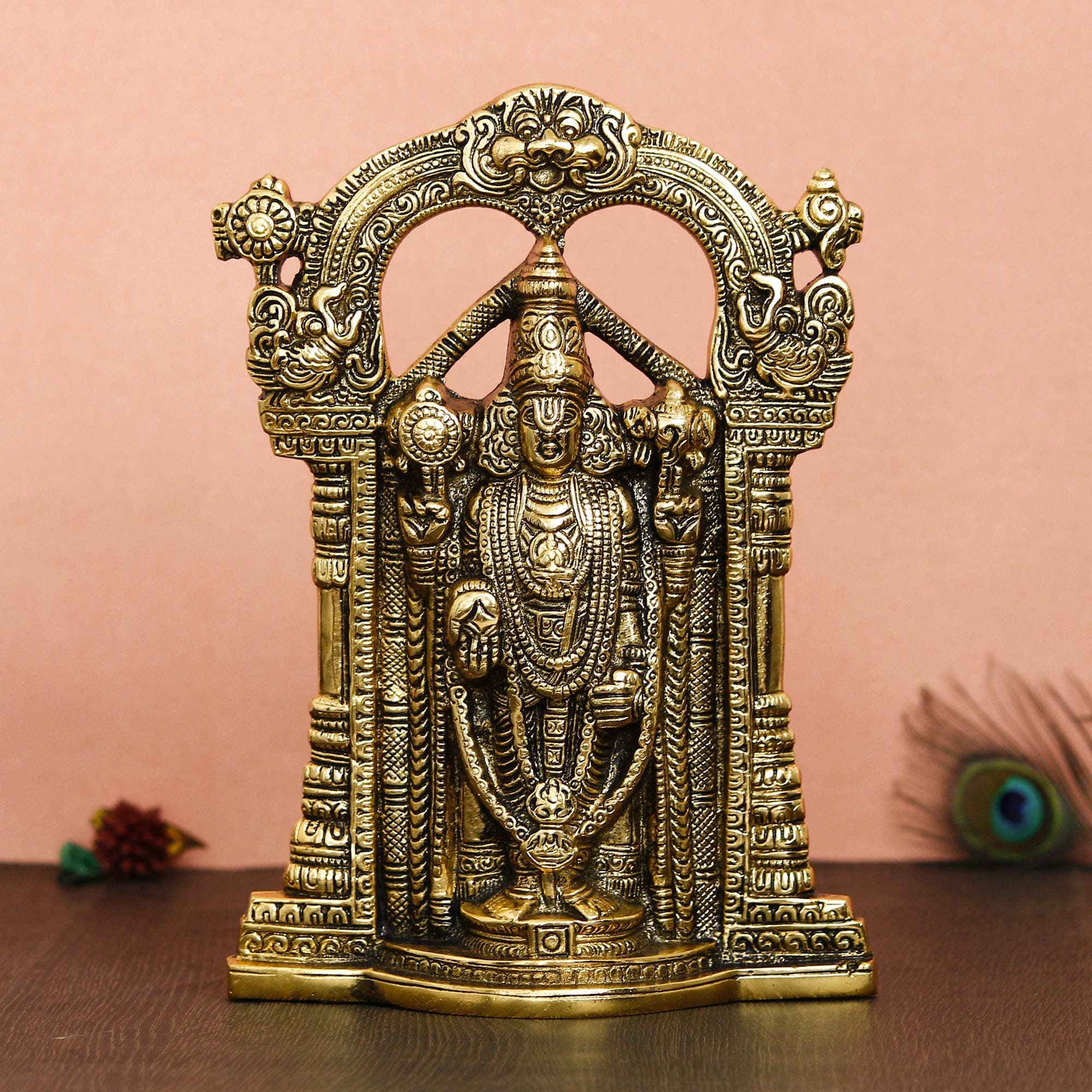 Golden Lord Balaji Idol Metal Decorative Showpiece (AGH501)