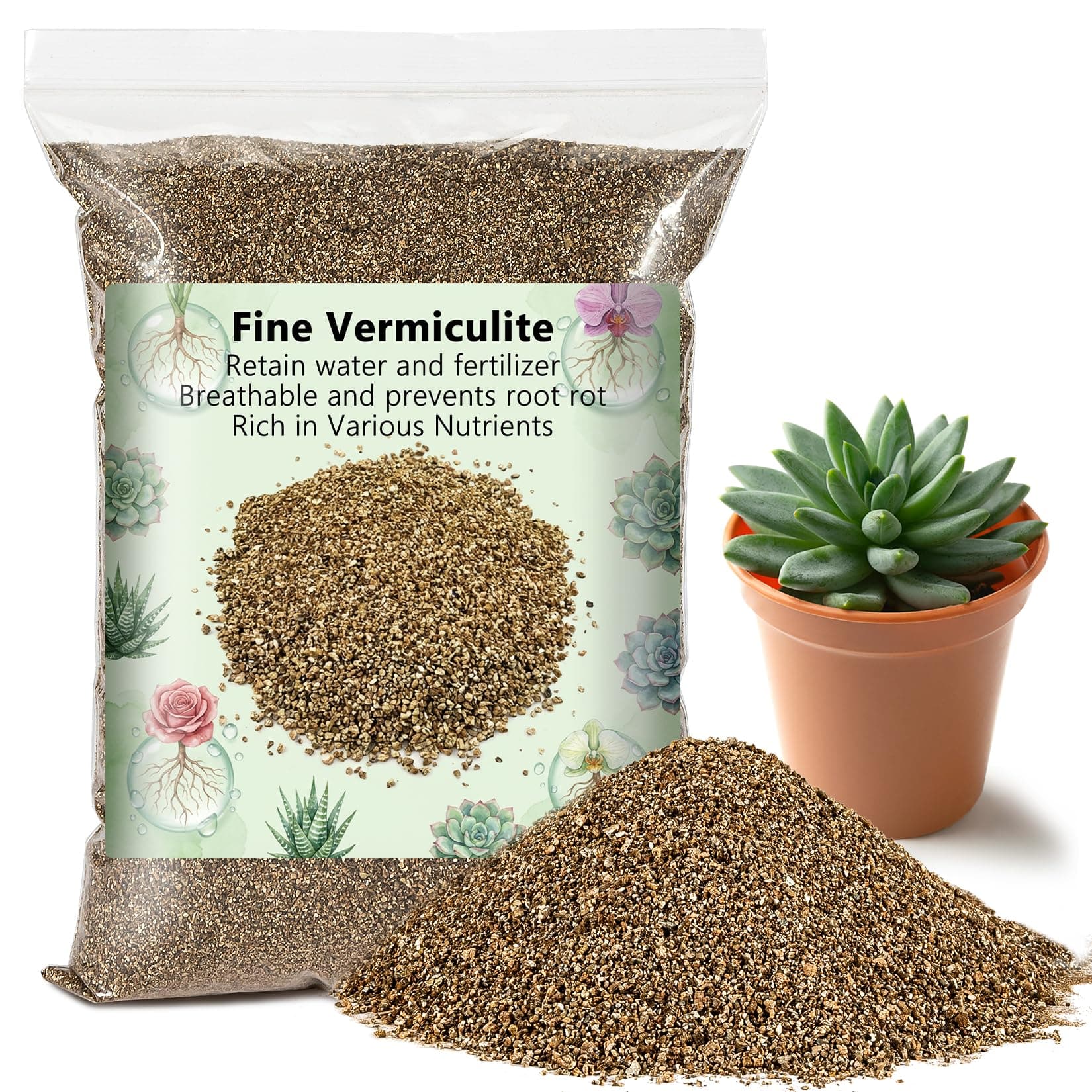 Sukh 14.6OZ Vermiculite - Organic Vermiculite for Gardening Plants Fine Horticultural Soil Amendments Bulk Additive Perfect Potted and Garden Professional Grade 1-3mm
