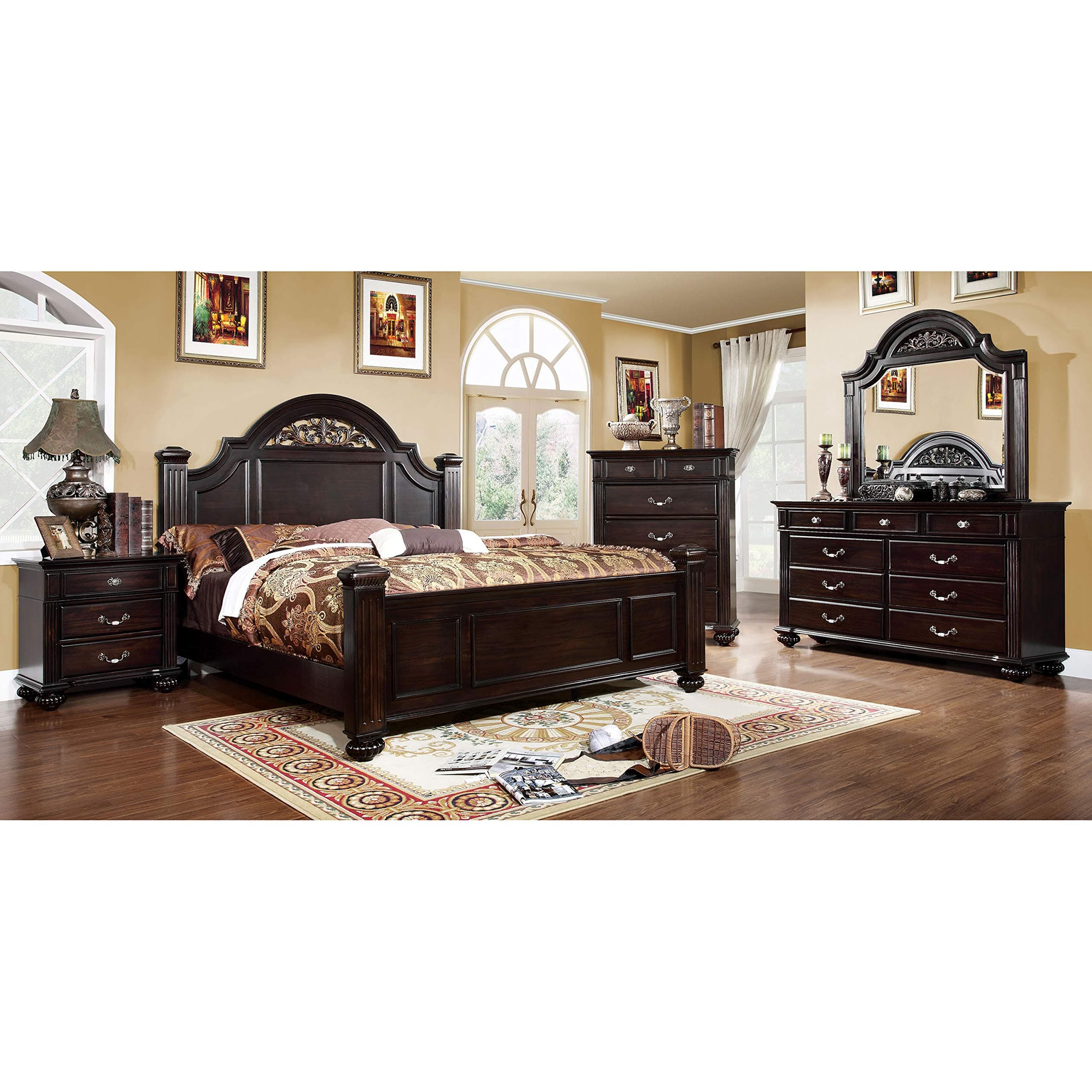 Syracuse 6-Piece Bedroom Set , King, Walnut