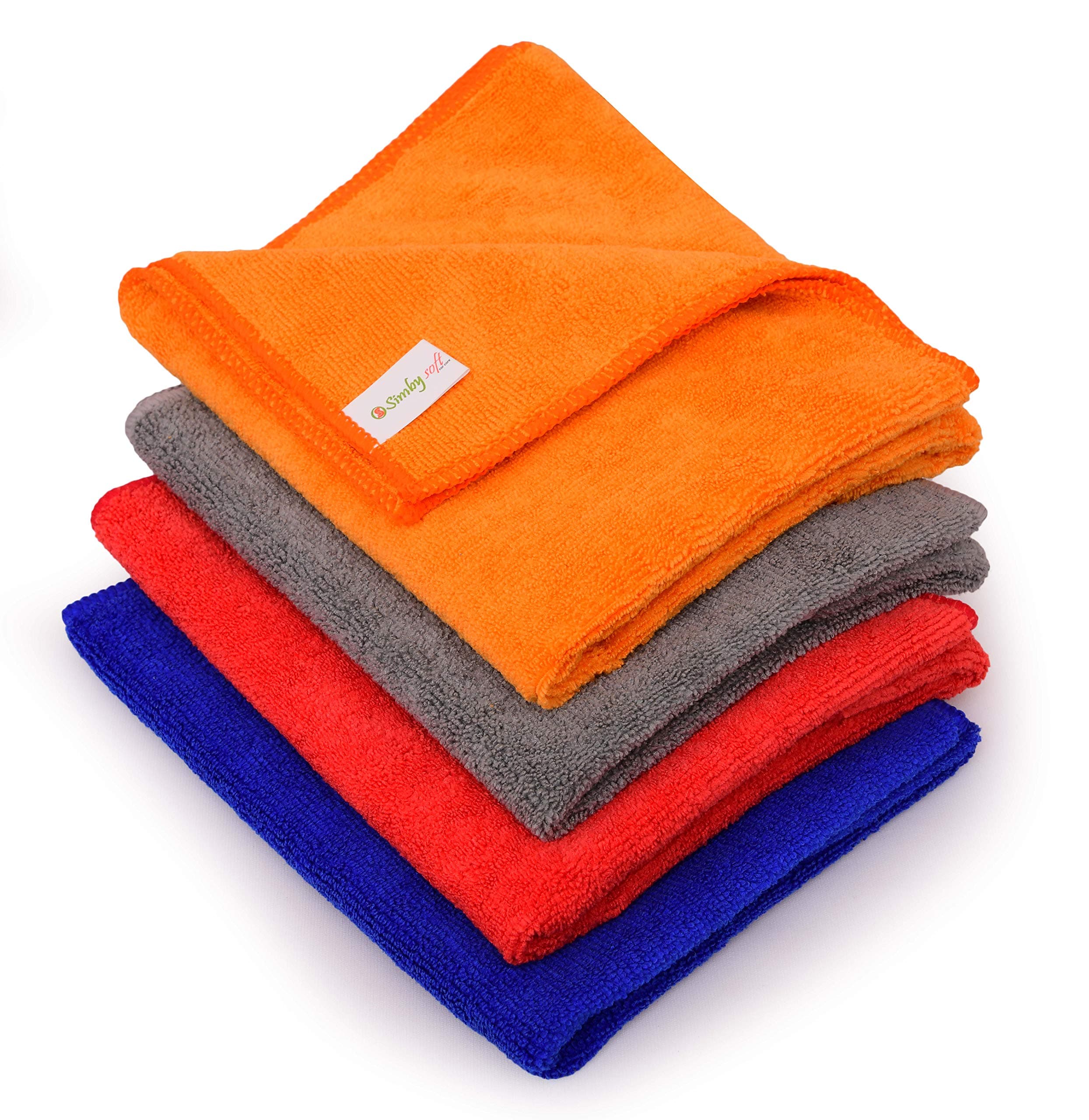 SIMBYSOFT Microfiber Cloth, Towel 360 GSM (Set of 4).