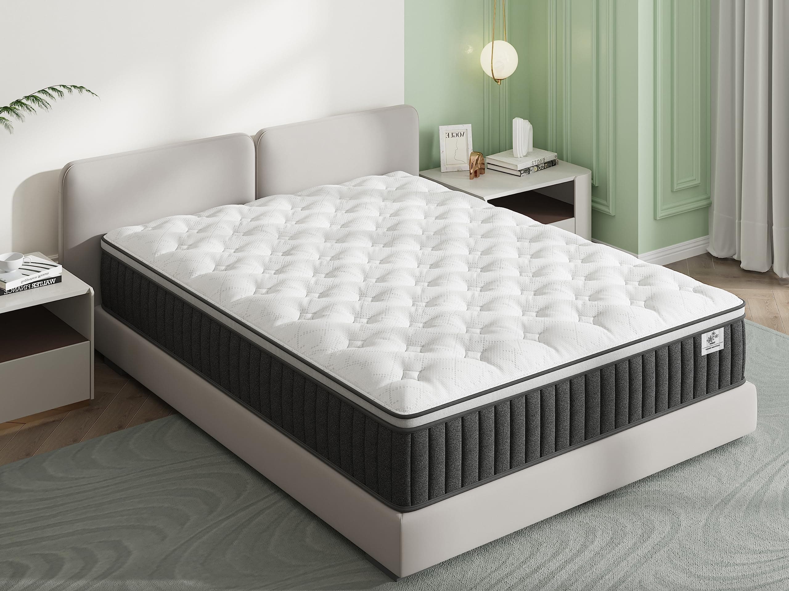 – 30cm Euro Top Hybrid Mattress - King Size - Pressure Relief - Motion Isolation - Bed-in-a-Box