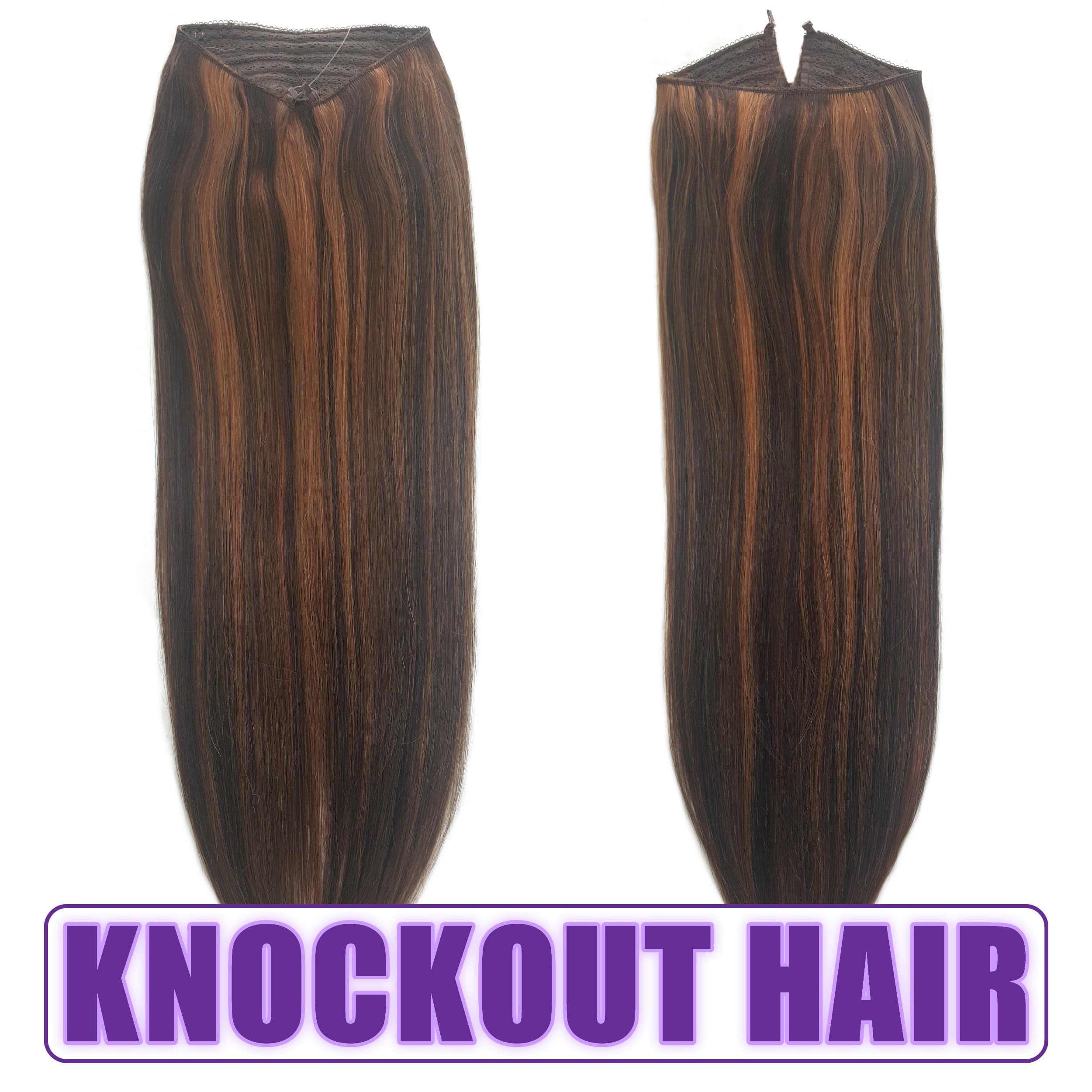 Fits like a Halo Hair Extensions 20-22 (P#2/6) - No Clips, No glue, No Tape, No Damage! It's so EASY! 100% Remy Premium Couture Grade AAAAA Human Hair! on the Miracle Wire! (Dark Brown Lt Brown Mix - P#2/6)