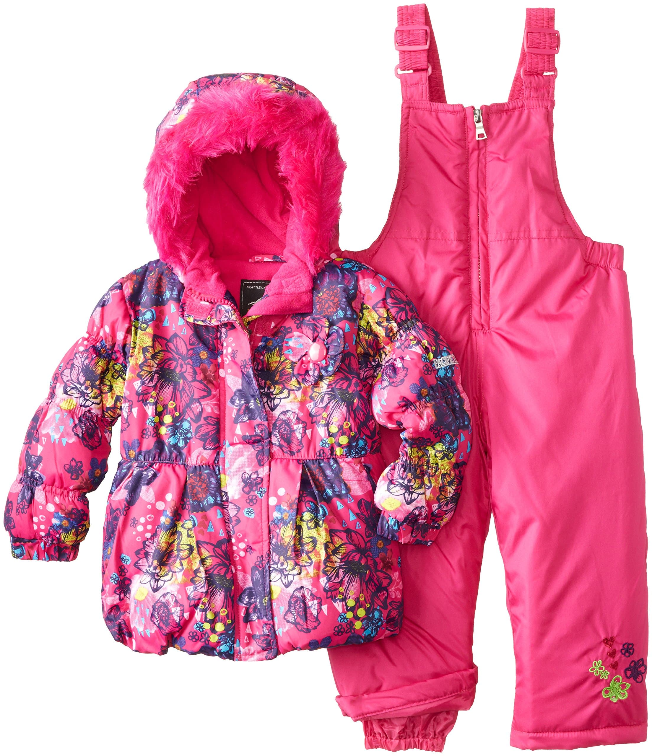 Pacific Trail Little Girls' Toddler Watercolor Flower Snowsuit