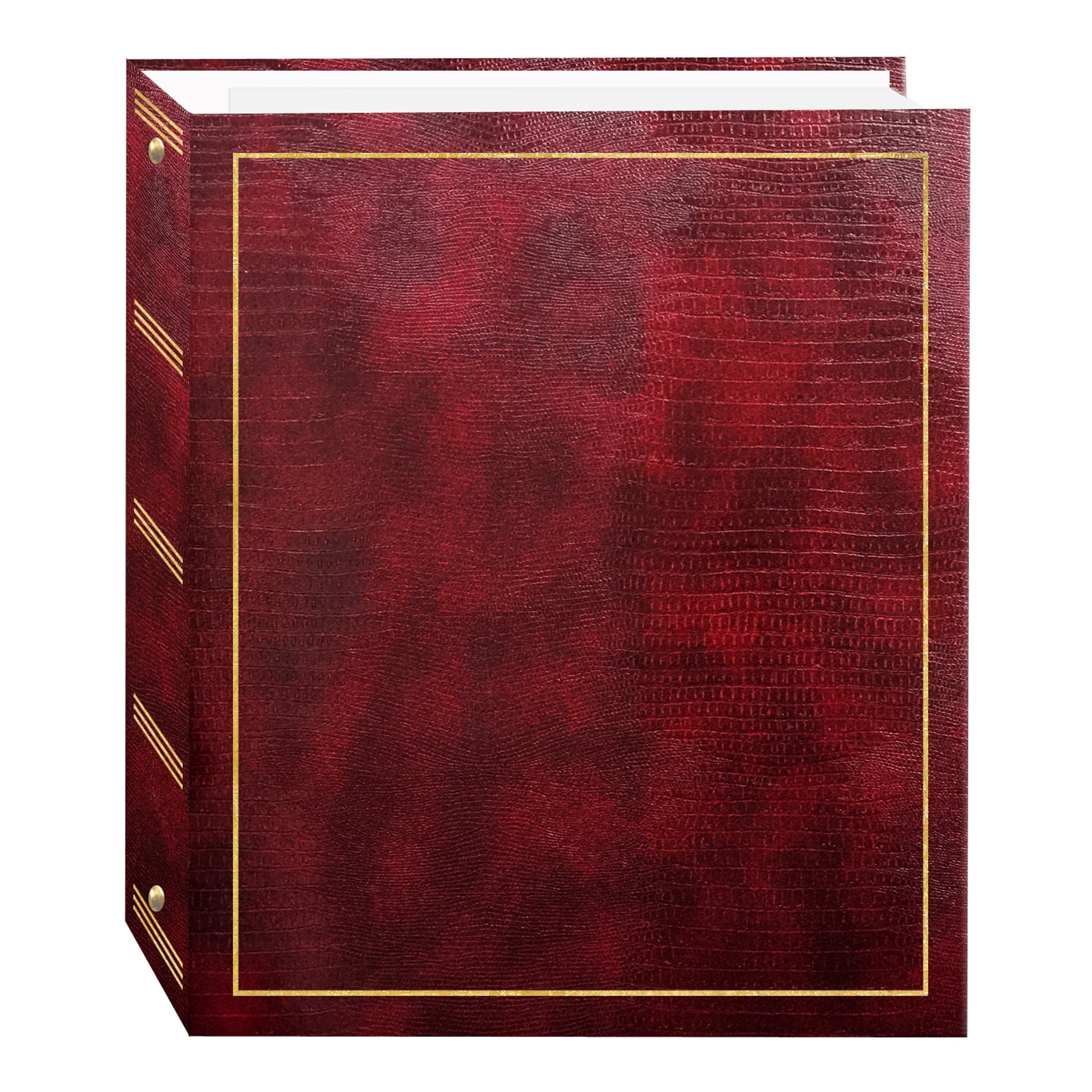 Pioneer Photo Albums Magnetic Self-Stick 3-Ring 100 Pages (50 Sheets), Burgundy Red