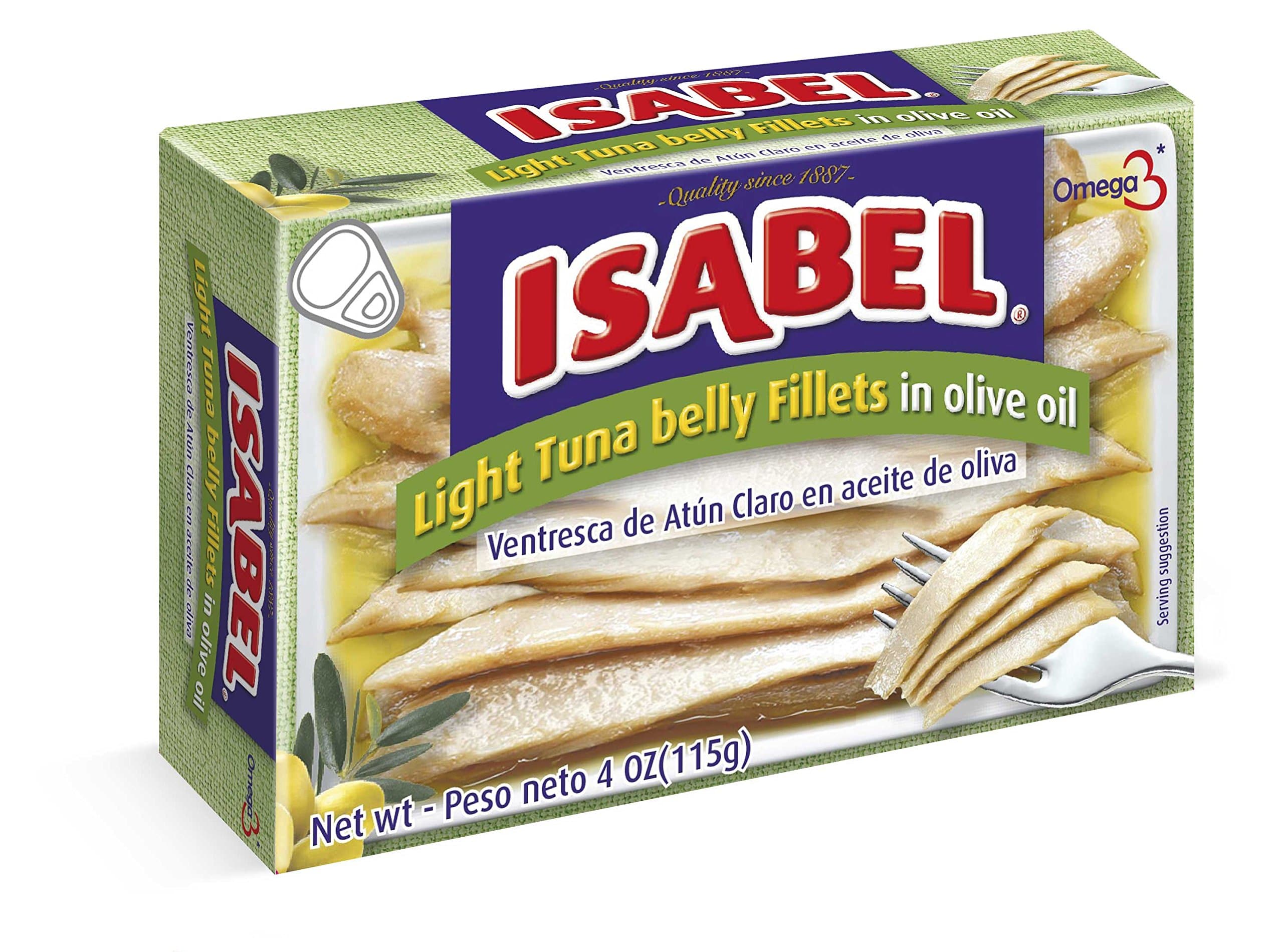 Isabel Light Tuna Ventresca ( Pack of 24 ) Belly Fillets in Olive OIl Canned 4Oz ( 115 g )