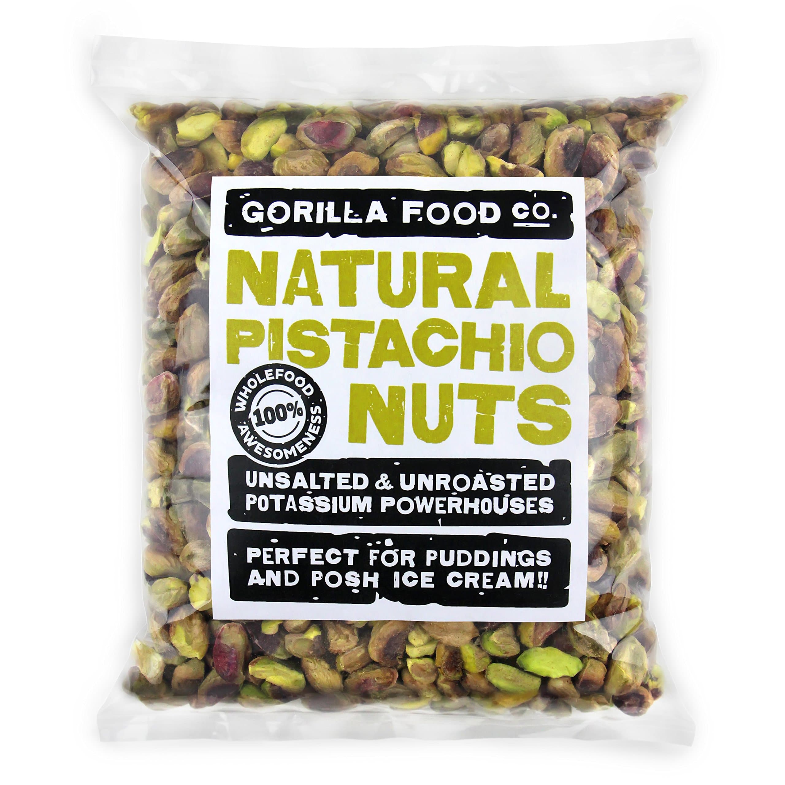 Gorilla Food Co. Pistachio Nuts (Kernels) - 400g | Whole | Raw | Unsalted | Shelled