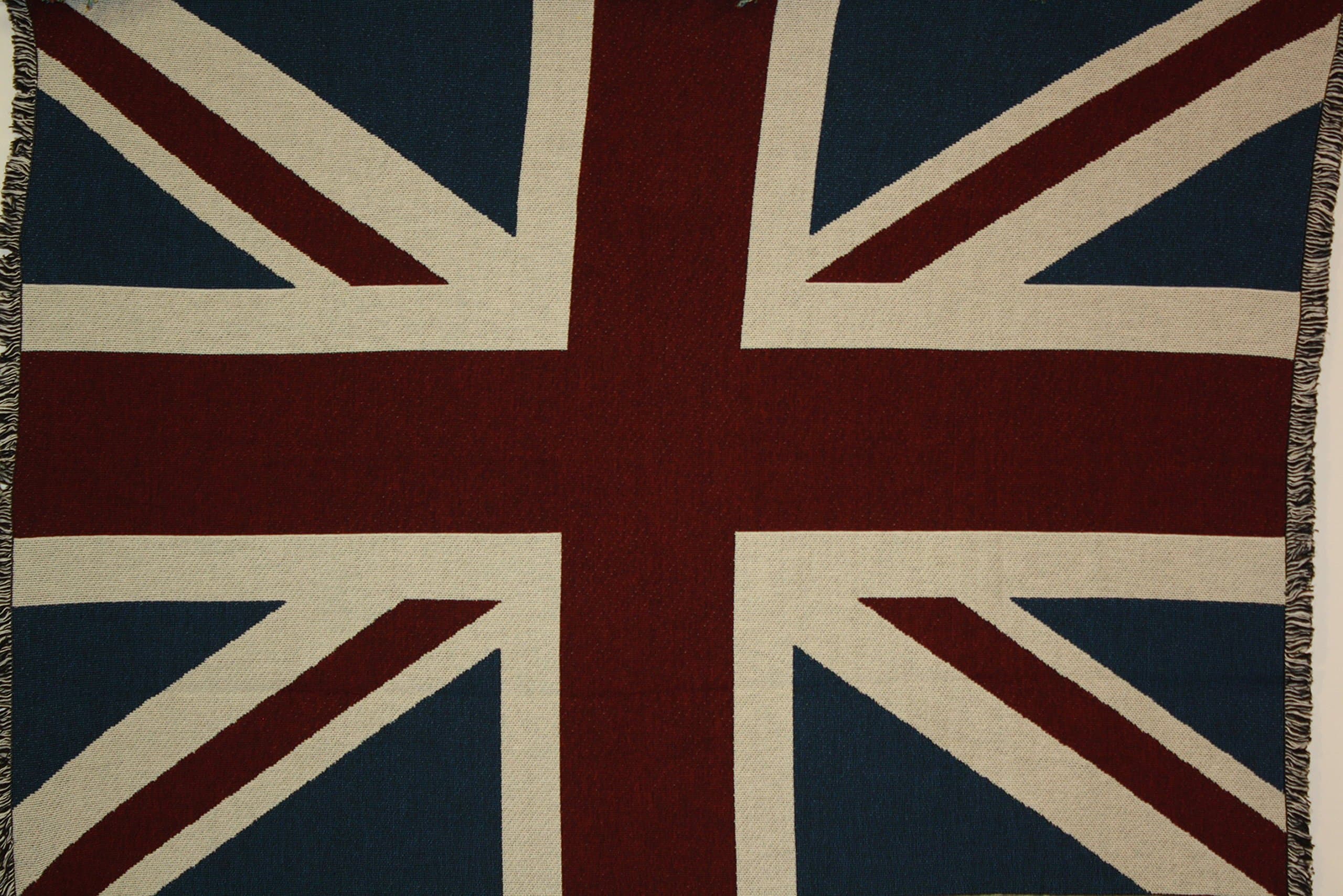UK United Kingdom Union Jack British Flag Cotton Throw Blanket