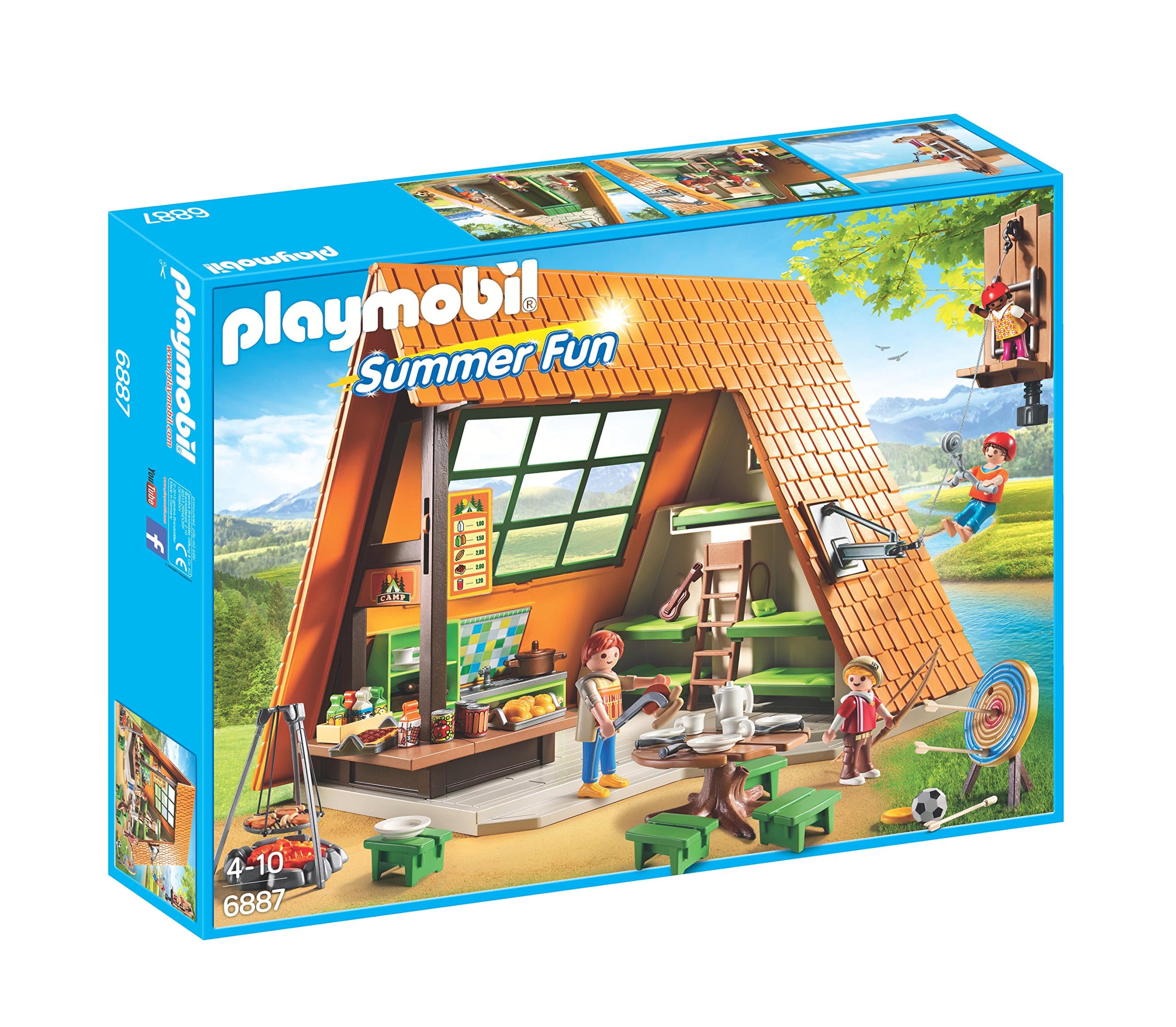 Playmobil 6887 Summer Fun Camping Lodge, Fun Imaginative Role-Play, PlaySets Suitable for Children Ages 4+