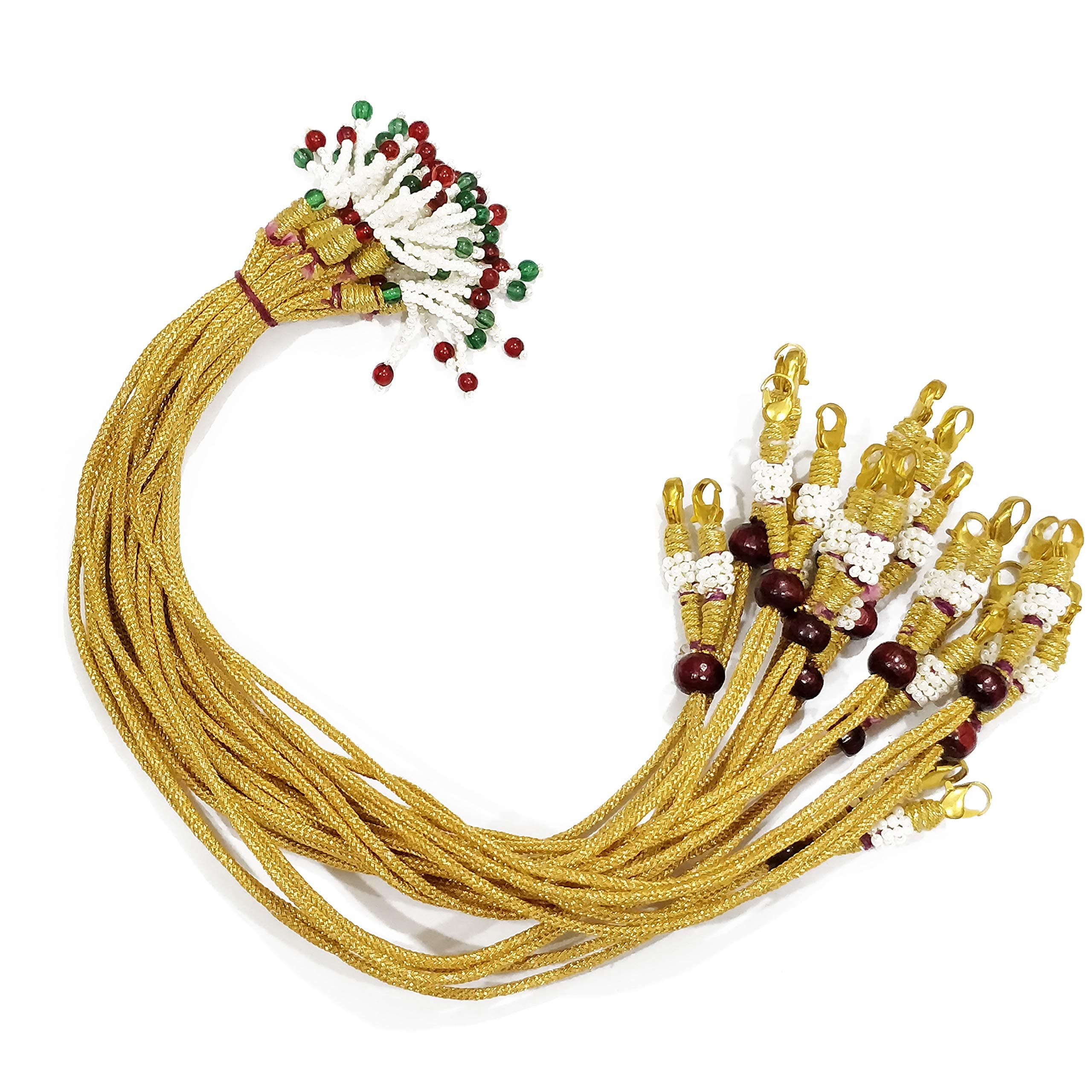 Excellentcrafts Adjustable Pearl Necklace Back Rope Dori for Jewellery Making (Pack of 12 Pcs)