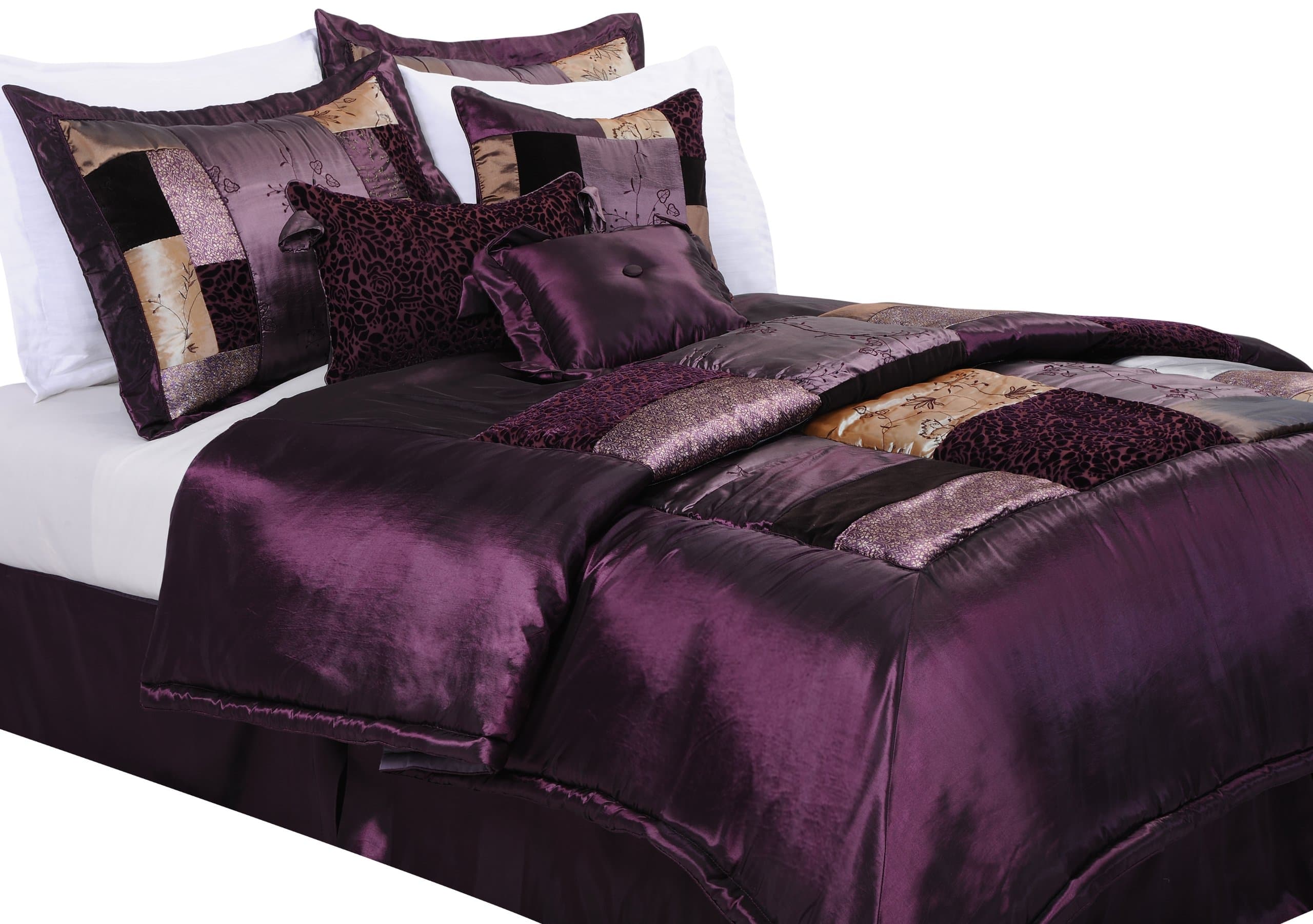 Hudson Street Florence Full Bed Set, Eggplant