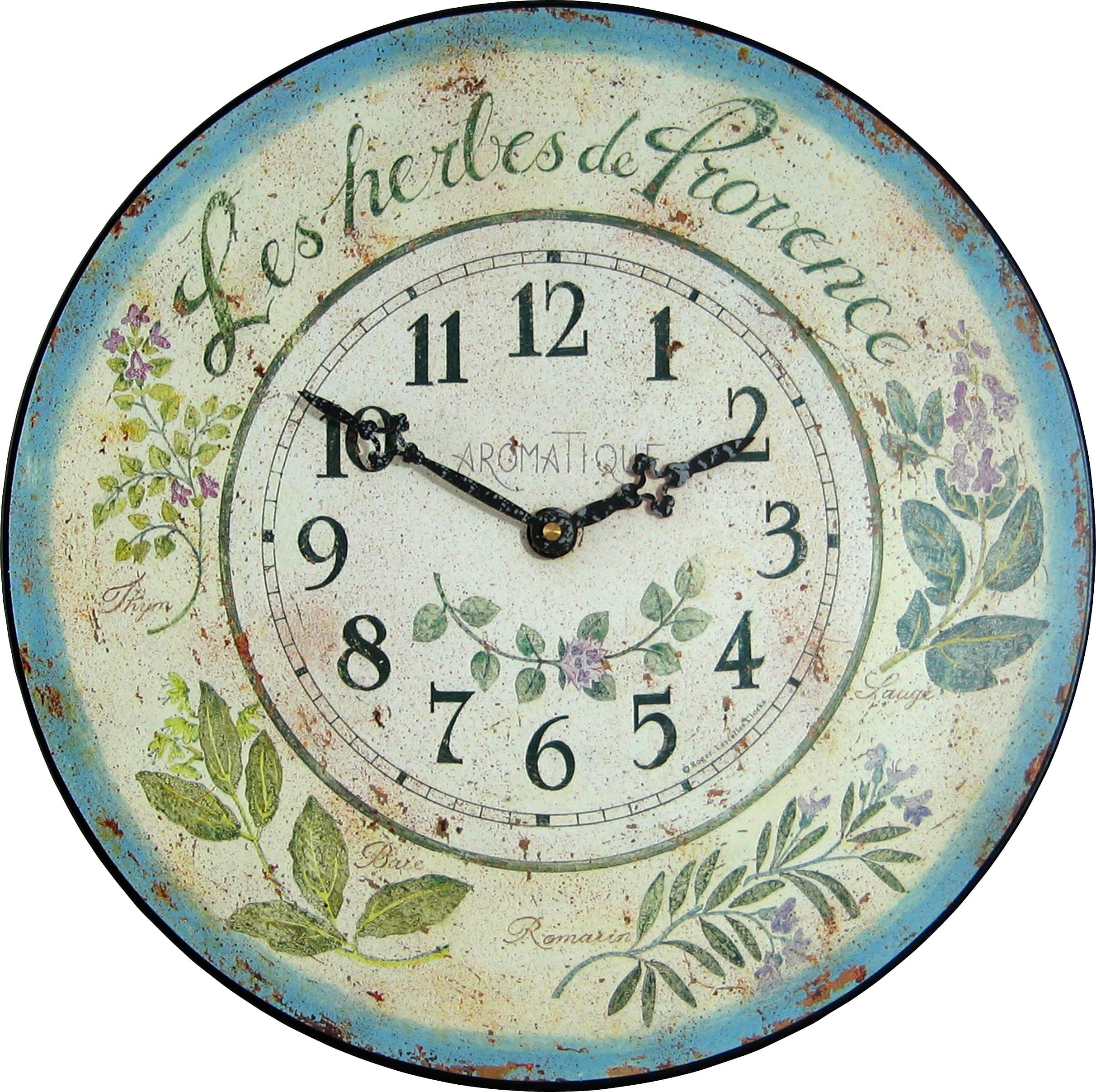 Roger Lascelles Herb Design French Wall Clock, 14.2-Inch